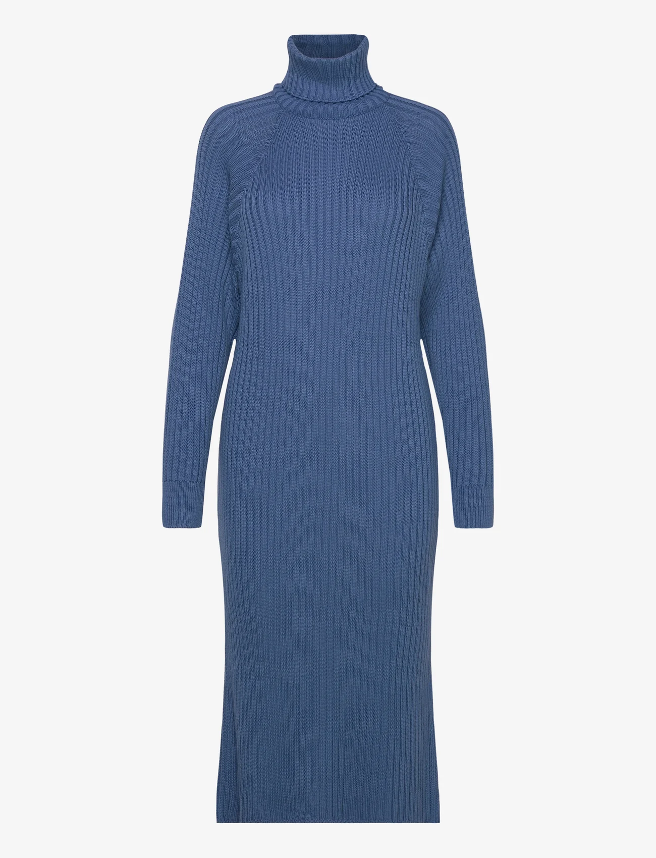 YAS - YASMAVI KNIT MIDI ROLLNECK DRESS S. NOOS - sukienki dzianinowe - federal blue - 0