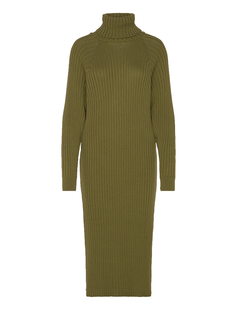 YAS - YASMAVI KNIT MIDI ROLLNECK DRESS NOOS - strikkjoler - olive branch - 1