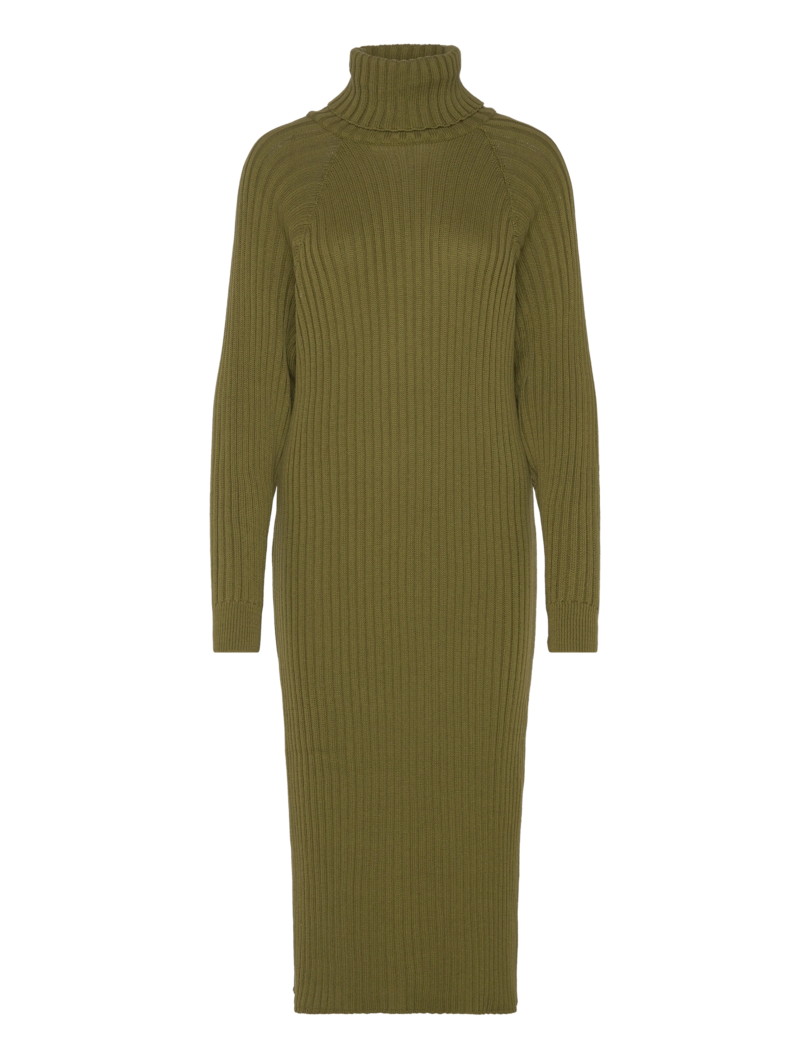 YAS YASMAVI KNIT MIDI ROLLNECK DRESS NOOS - Kjoler - OLIVE BRANCH / green
