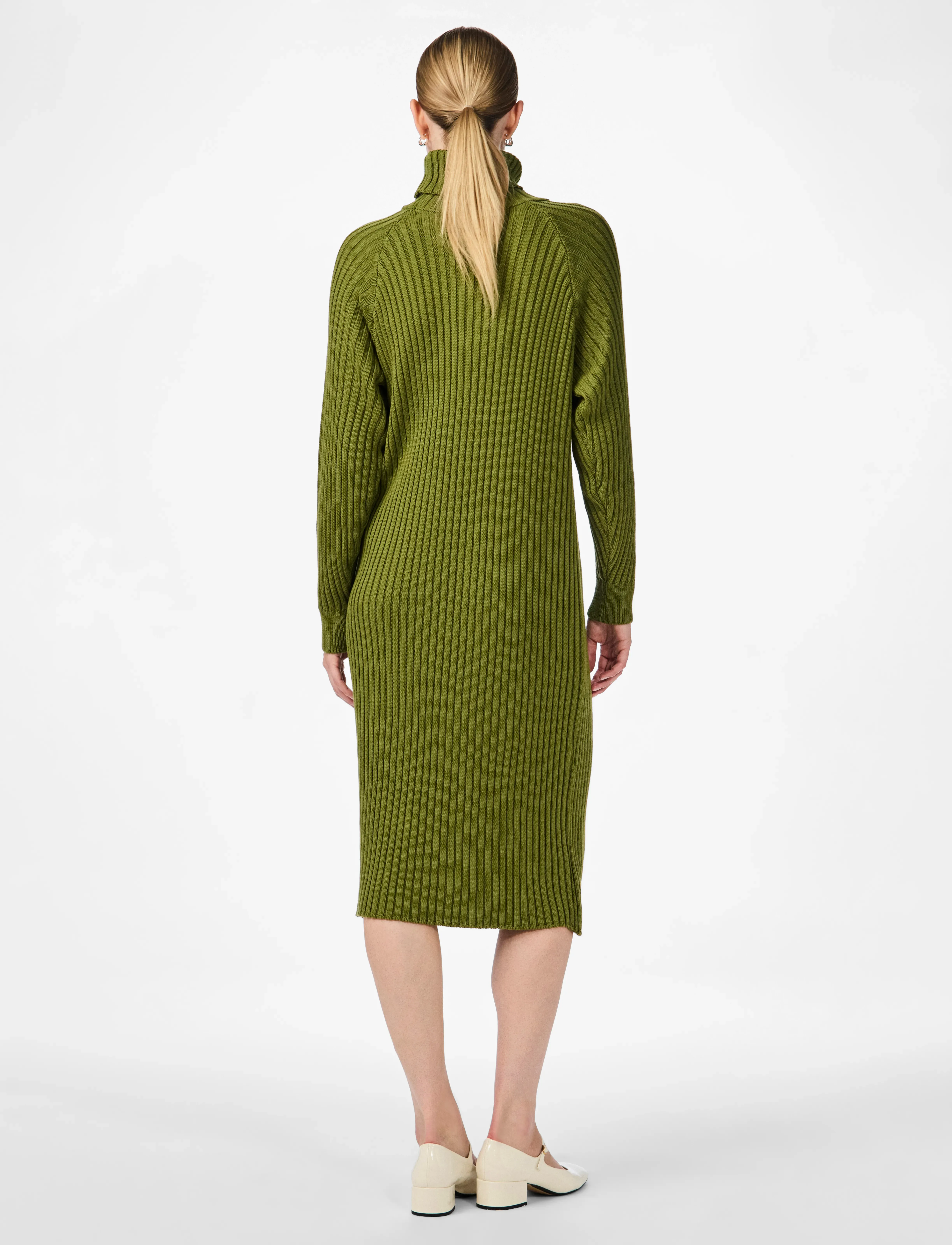 YAS - YASMAVI KNIT MIDI ROLLNECK DRESS S. - strikkjoler - olive branch - 3