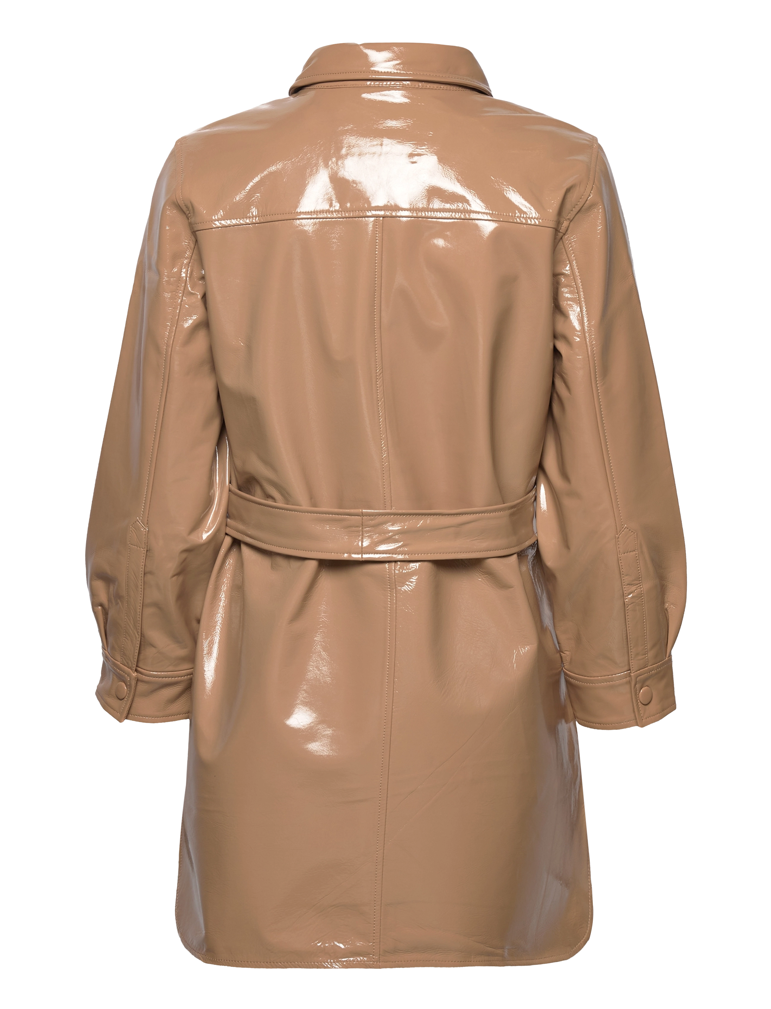YAS - YASLANA 7/8 LEATHER JACKET - CA - tannin - 1