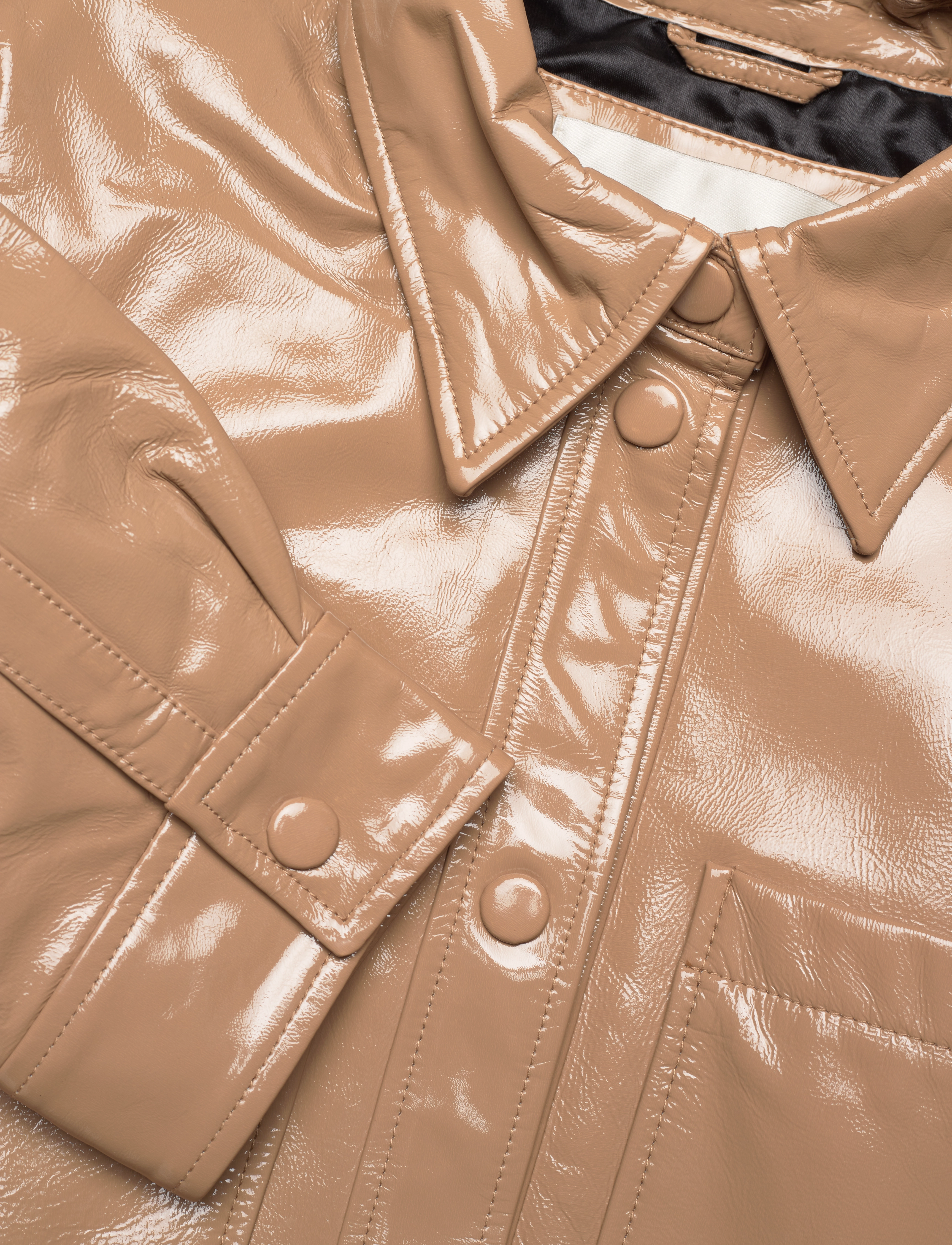 YAS - YASLANA 7/8 LEATHER JACKET - CA - tannin - 2