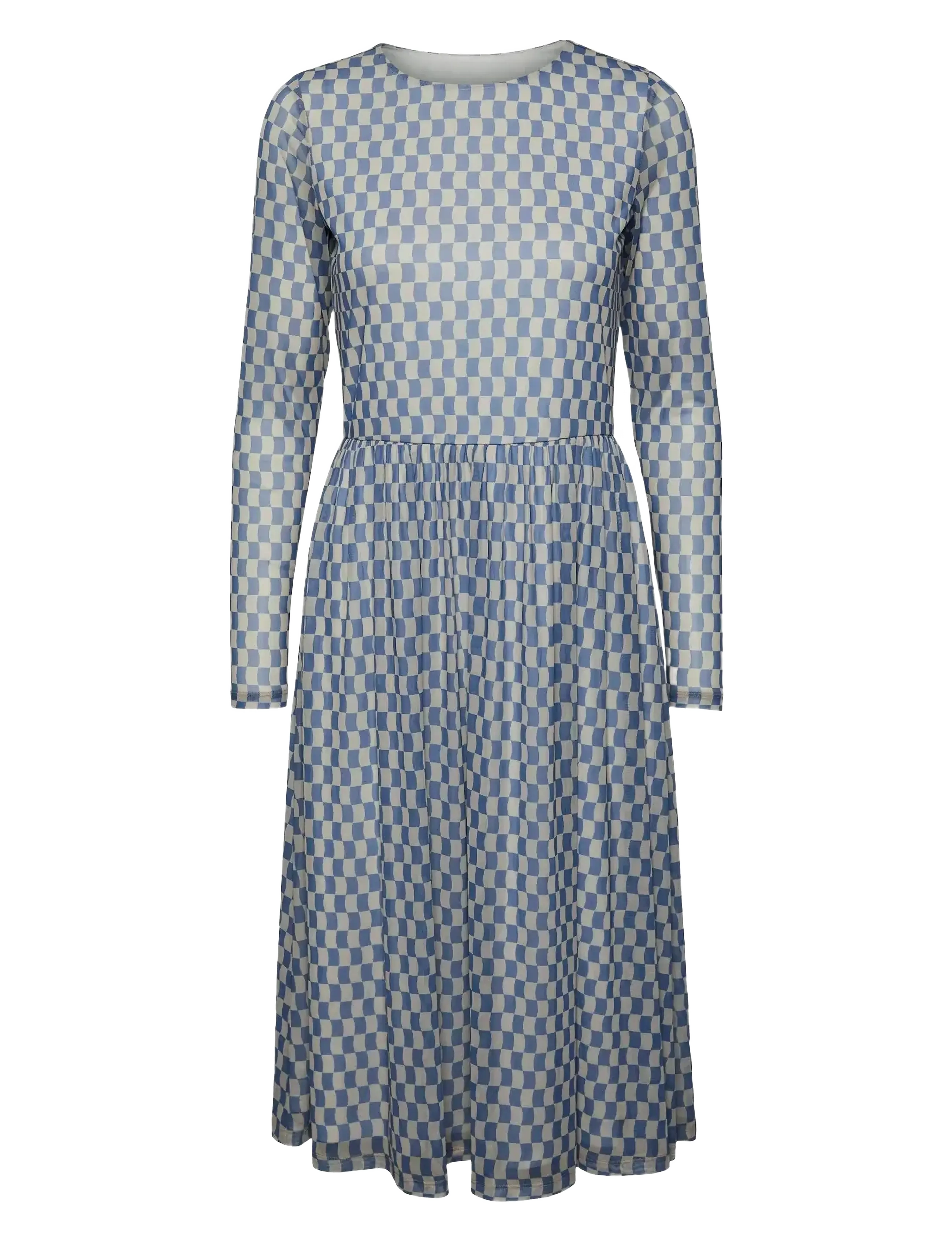 YAS YASBIANCA LS MIDI DRESS - PB - T-shirtkjoler - SAND DOLLAR / blue