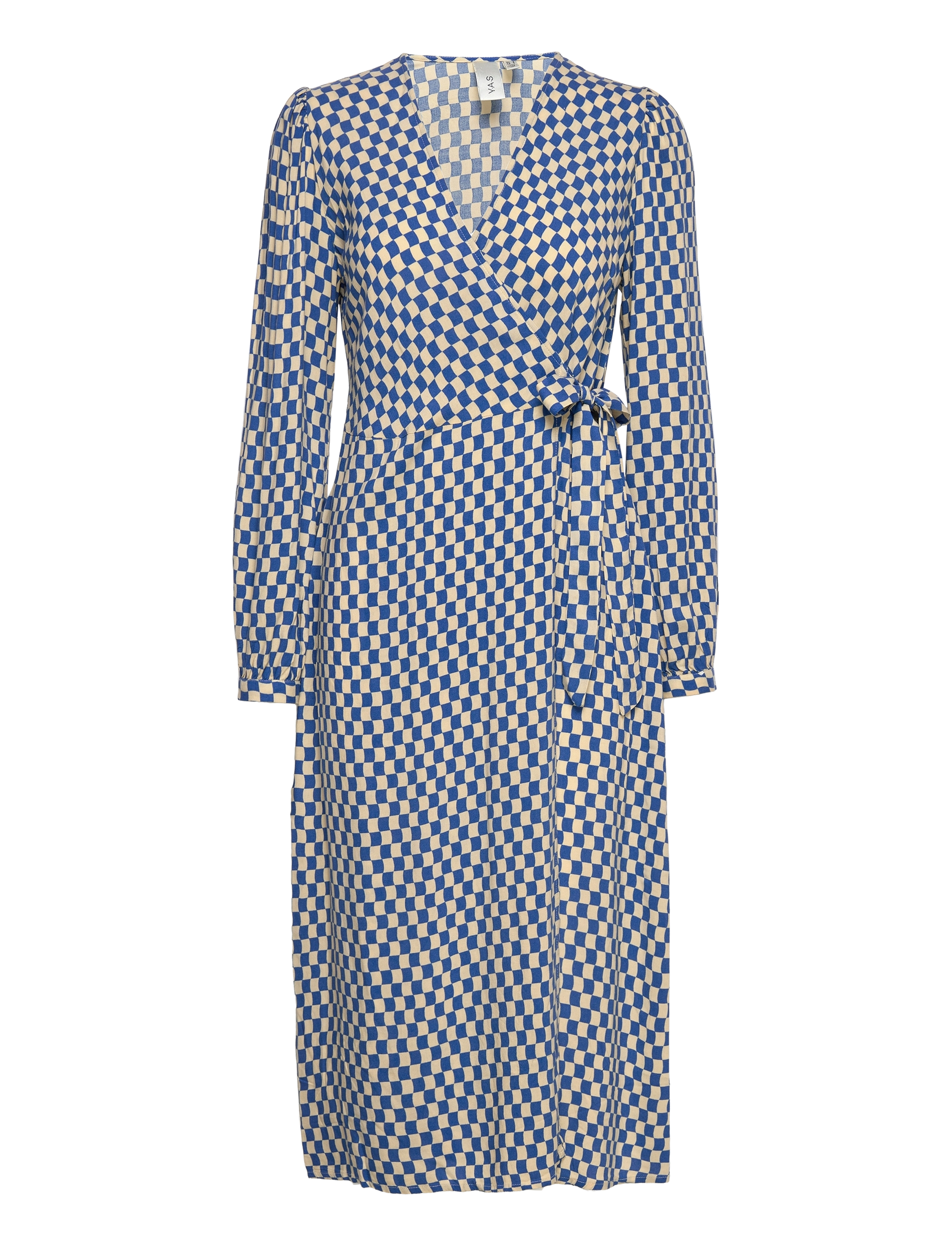 YAS YASBIANCA LS WRAP MIDI DRESS - PB - Kläder - SAND DOLLAR / blue