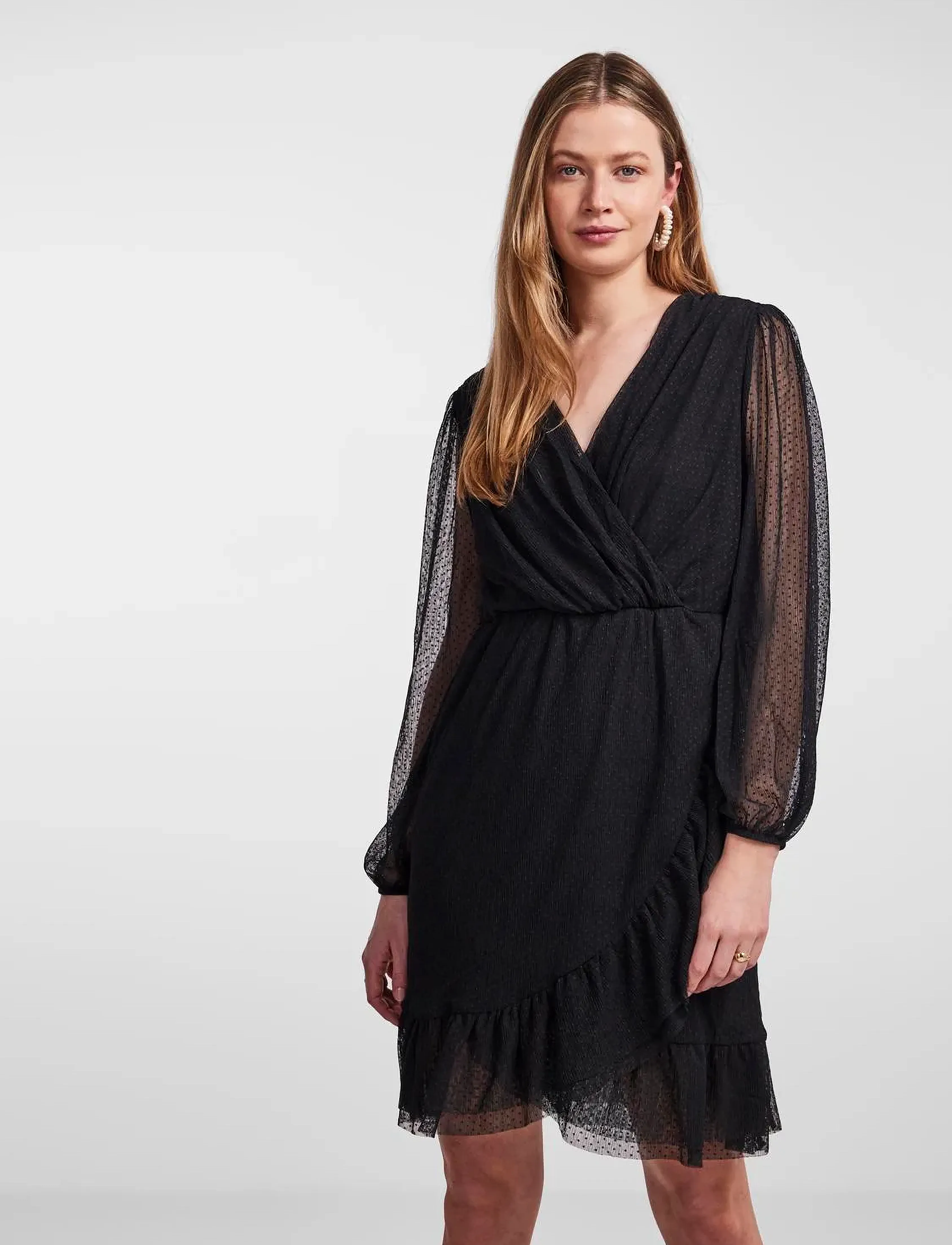 YAS YASQUINN LS DRESS - PB - Kleidid - BLACK / black