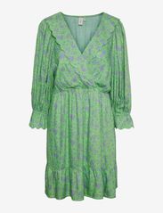 YAS - YASSTELLI 3/4 DRESS S. - shirt dresses - summer green - 0