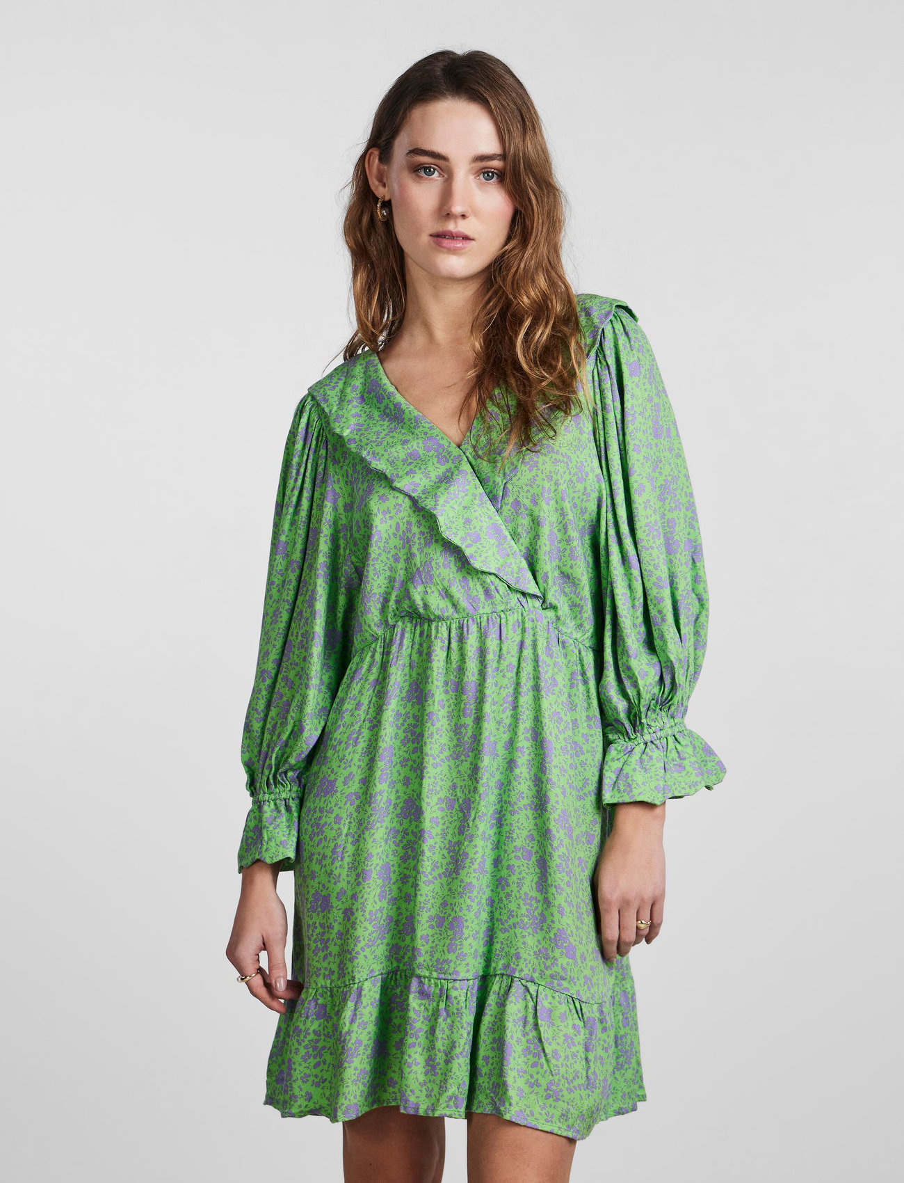 YAS - YASSTELLI 3/4 DRESS S. - skjortklänningar - summer green - 0