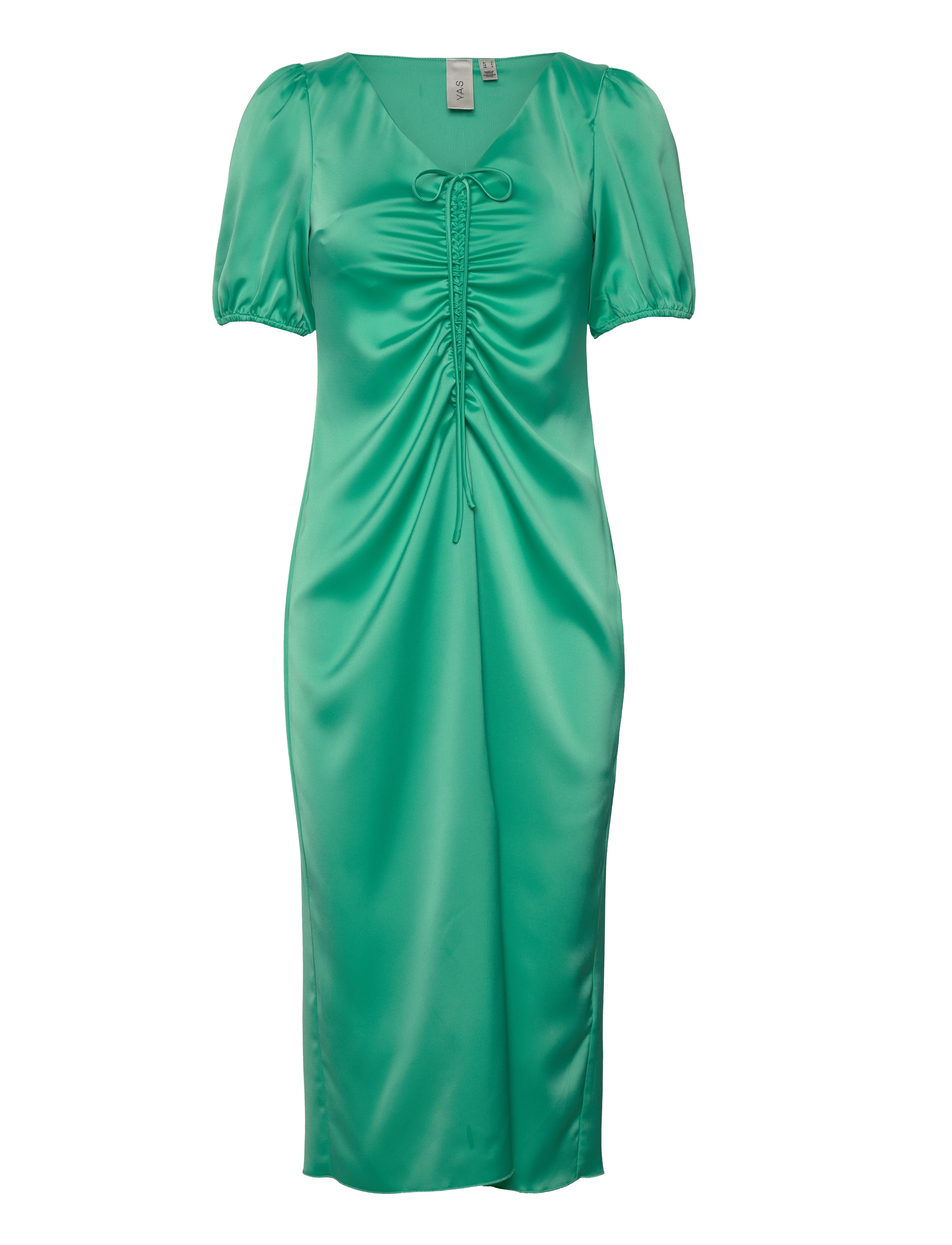 YAS Yaszura Ss Drawstring Kleid S. - Show Grün - M - Damen