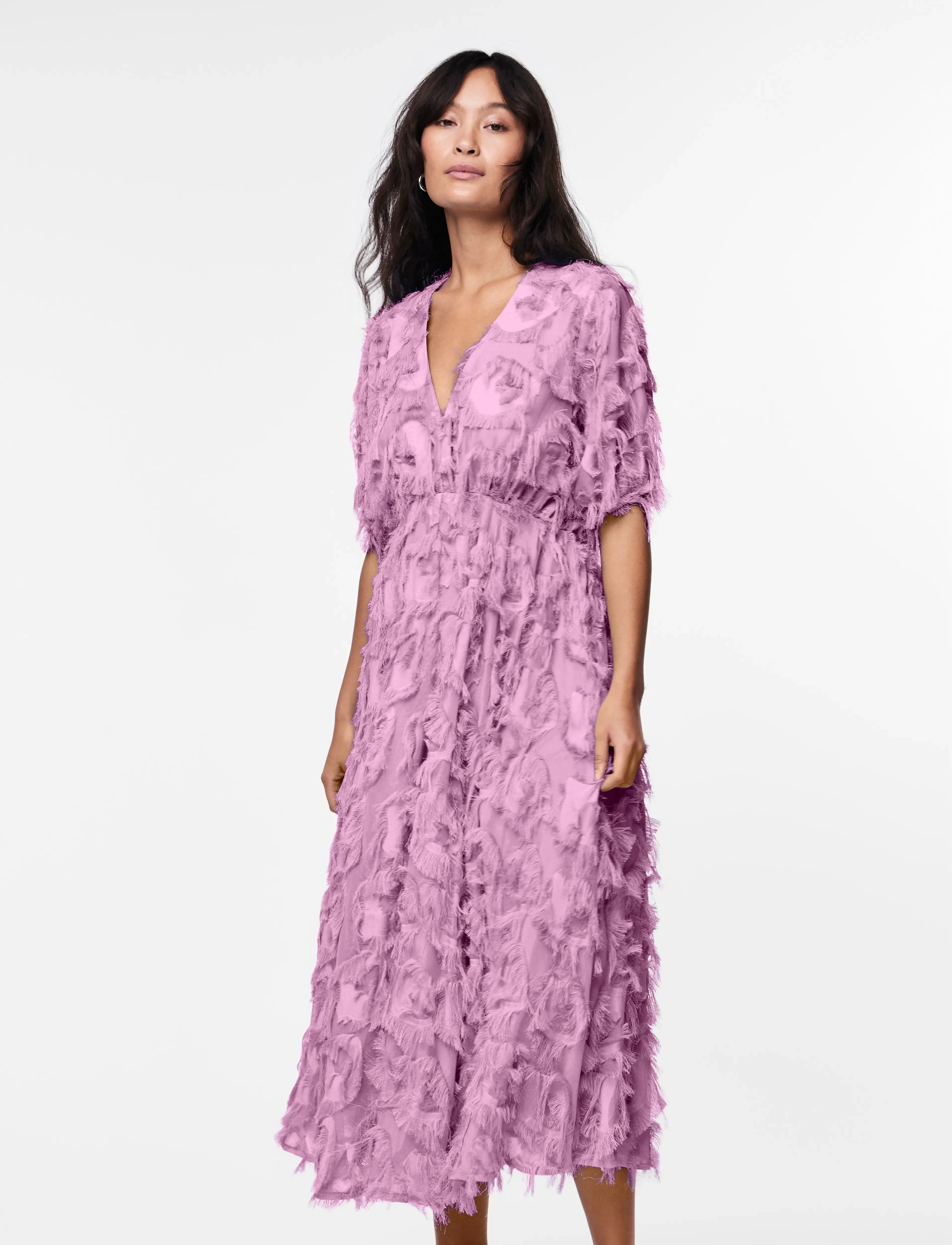 YAS pazylla 3/4 Midi Dress Show, 34, Dresses, Rosa - Knee-length & Midi, Frauen