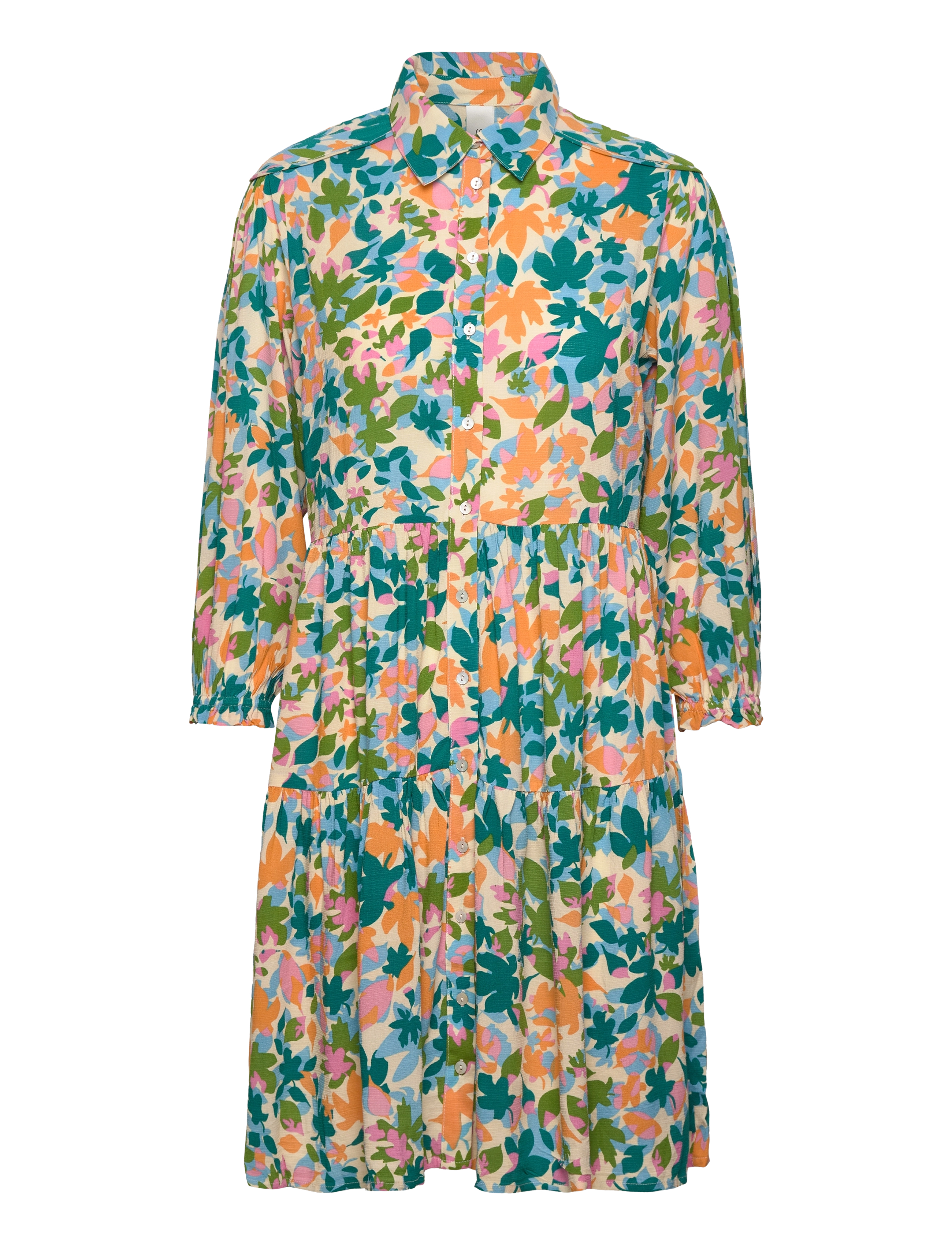 YAS YASLEAFA 3/4 SHIRT DRESS S. - Riided - SOFT PINK / multi