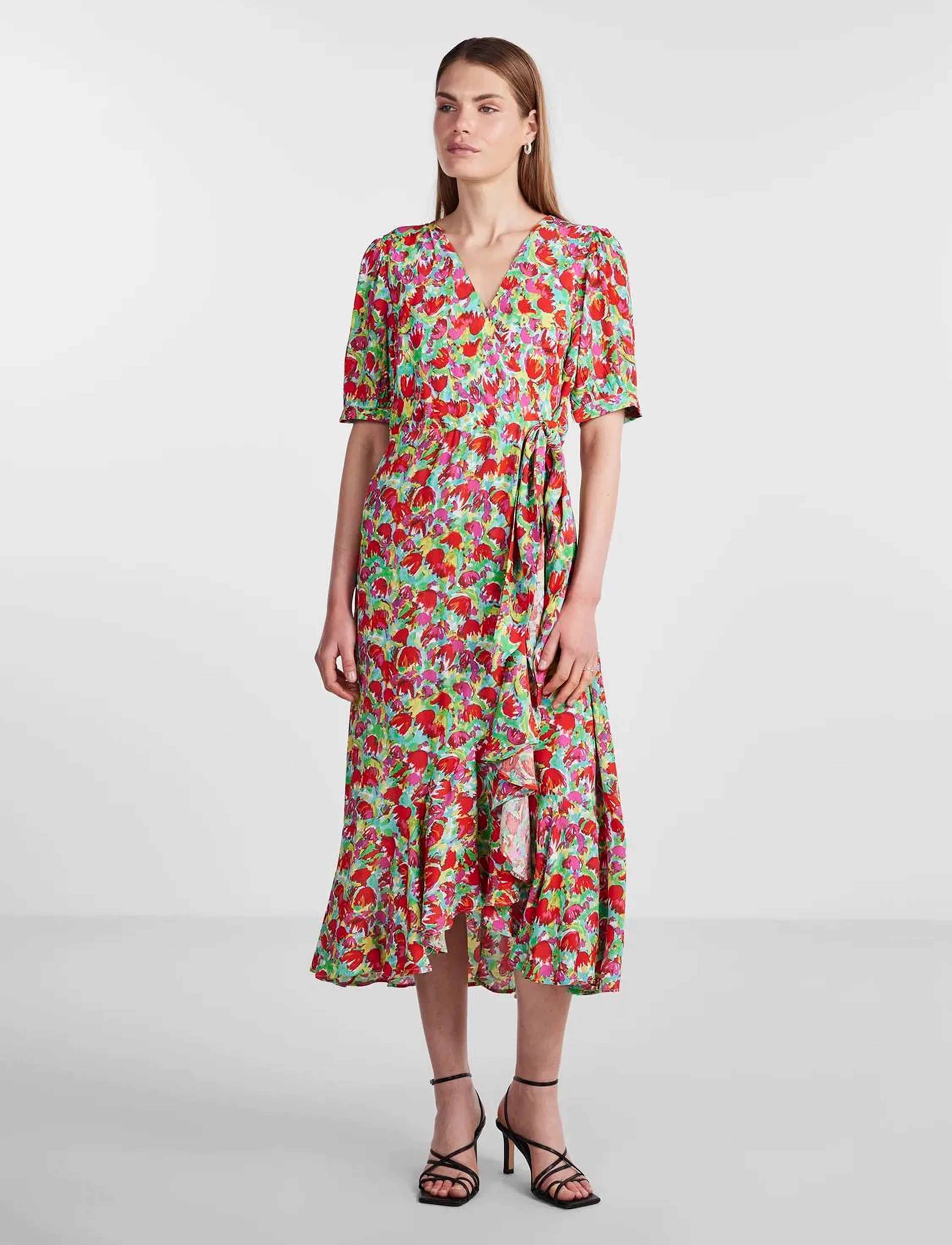 YAS YASOMIRA SS MIDI SHIRT DRESS - SHOW - Maxi kjoler - ORANGE.COM / multi