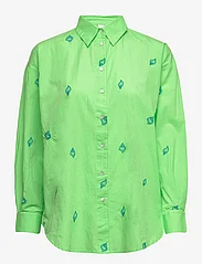 YAS - YASSHELLO LS OVERSIZE SHIRT S. - pitkähihaiset paidat - summer green - 0