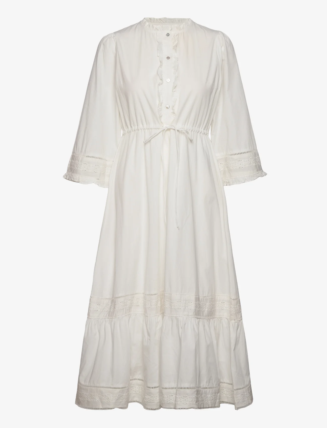 YAS - YASMELINDA 3/4 ANKLE DRESS S. - midi kjoler - star white - 0