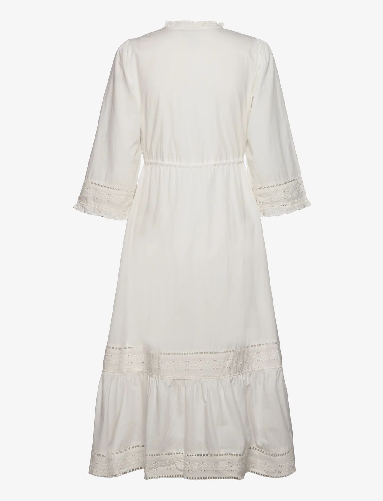 YAS - YASMELINDA 3/4 ANKLE DRESS S. - midi kjoler - star white - 1