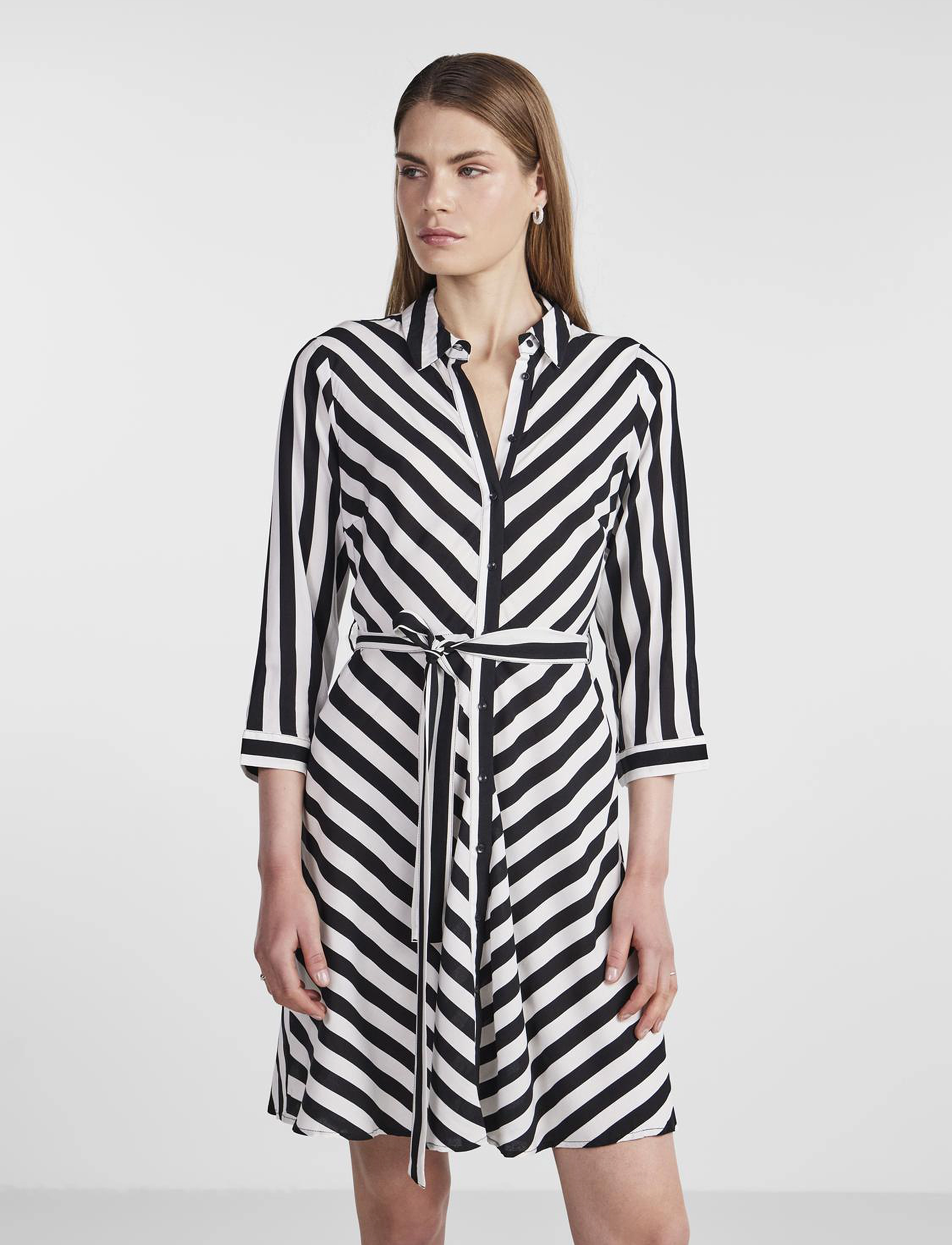 YAS Yassavanna 3/4 Short Shirt Dress S. Noos, XS, Black, Kjoler > Knælange Og Midi, Dame