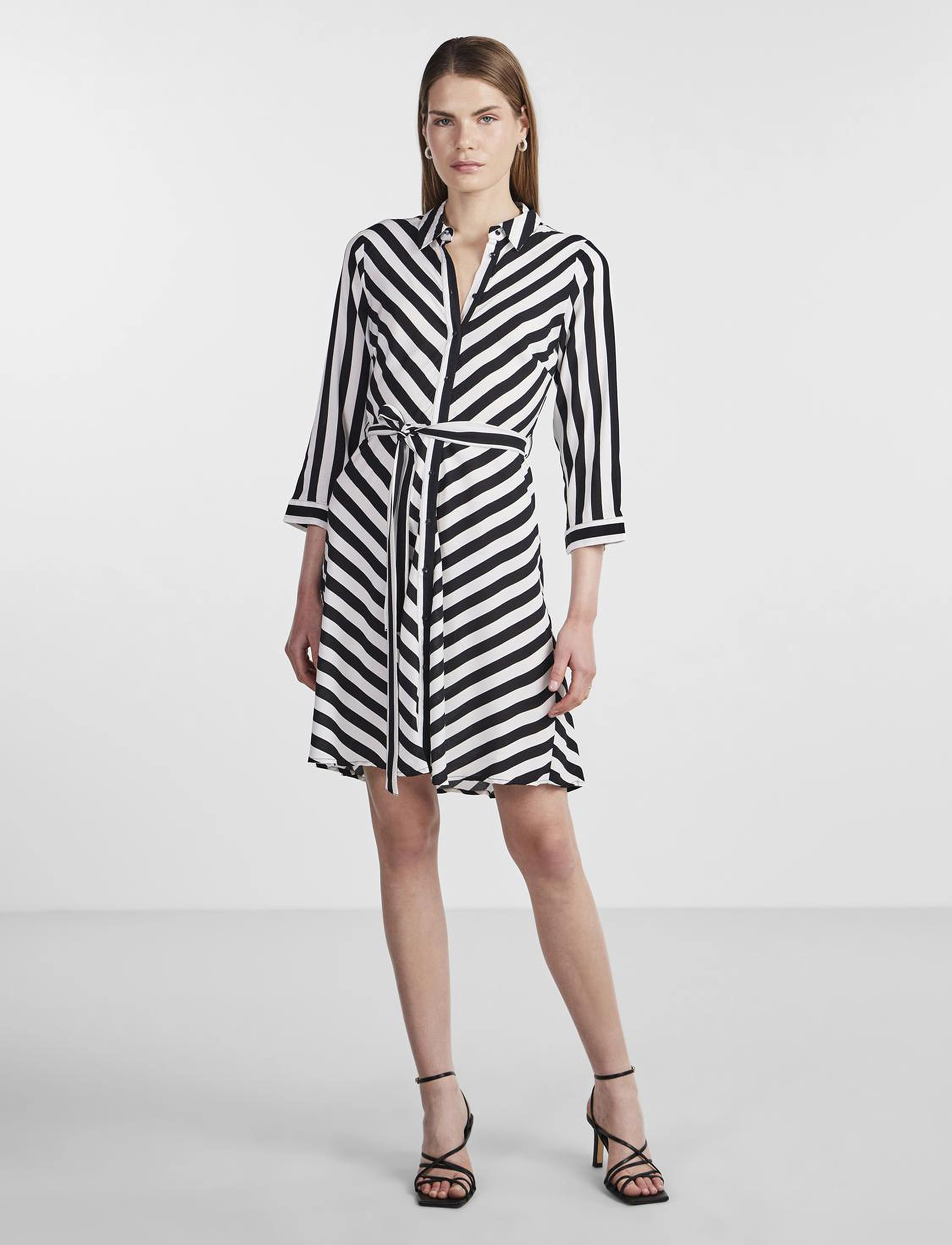 YAS - YASSAVANNA 3/4 SHORT SHIRT DRESS S. NOOS - shirt dresses - star white - 4