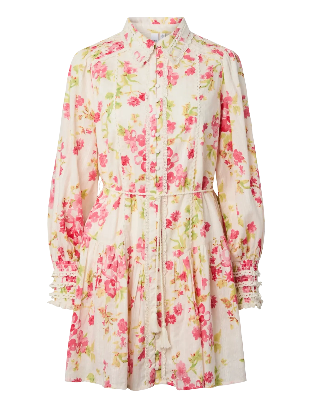 YAS somelli Ls Shirt Dress D2D, 40, Dresses, Mehrfarbig/gemustert - Short Dress, Frauen