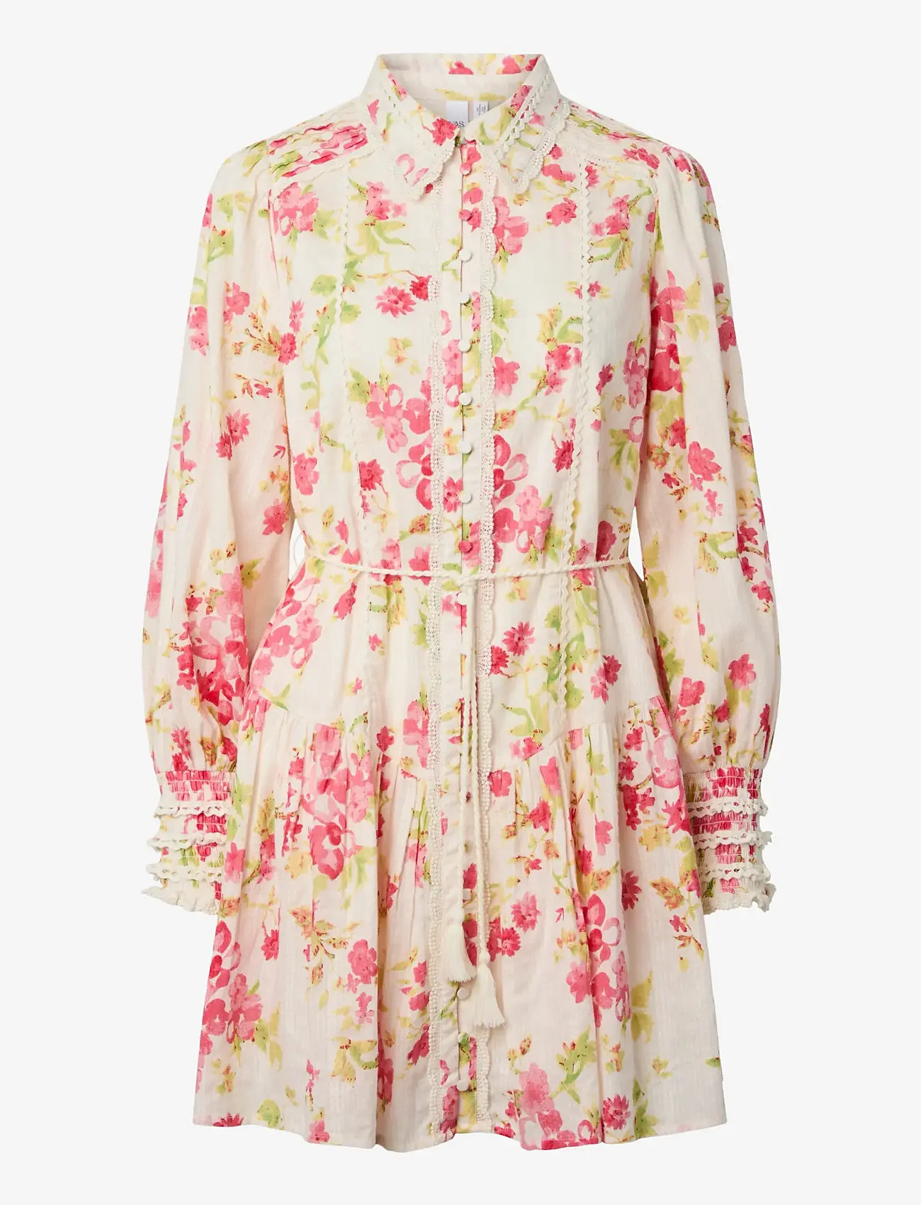 YAS - YASSOMELLI LS SHIRT DRESS - D2D - sommerkleider - birch - 0