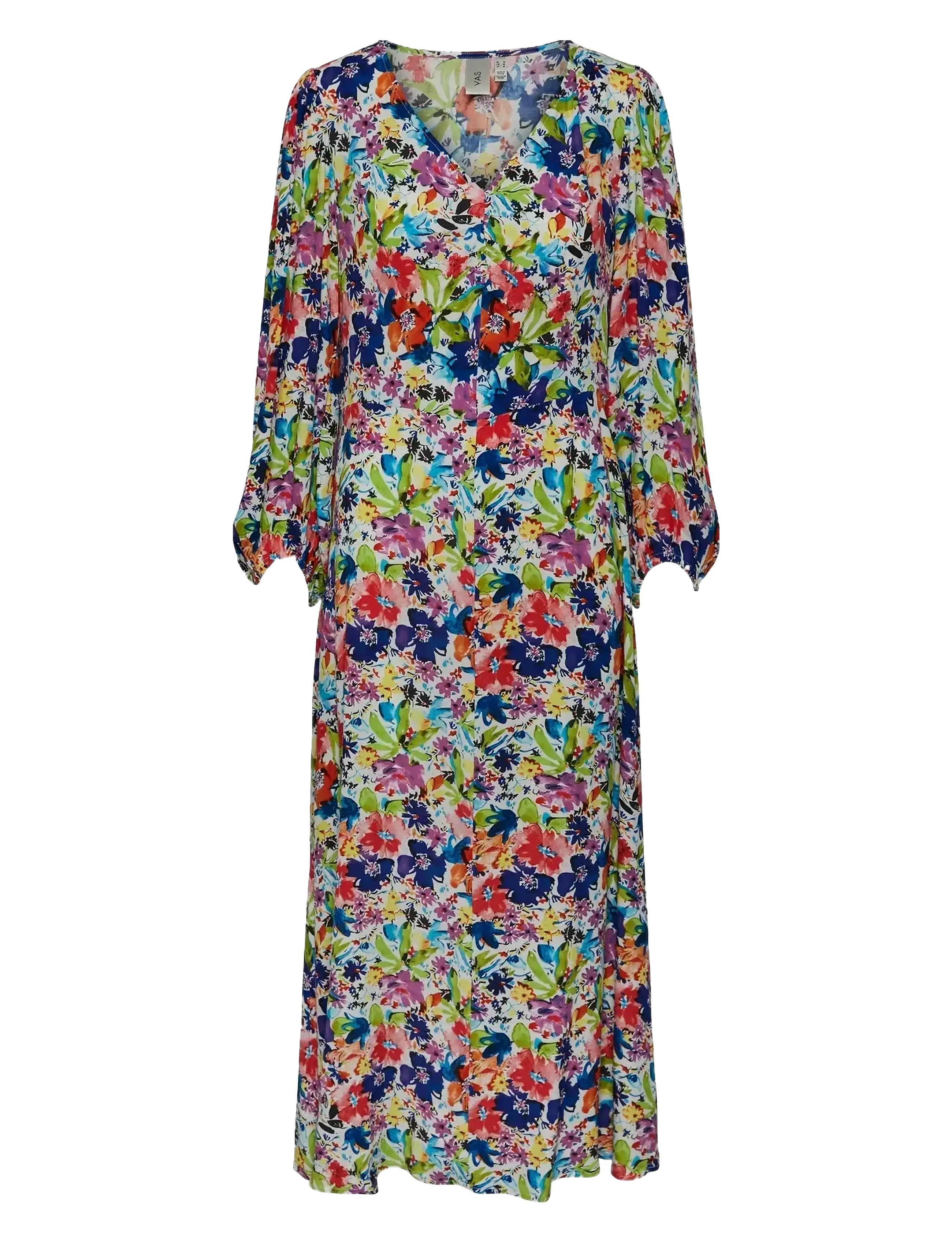 YAS YASBITTER 7/8 LONG DRESS S. - CA - Riided - BRIGHT WHITE / multi