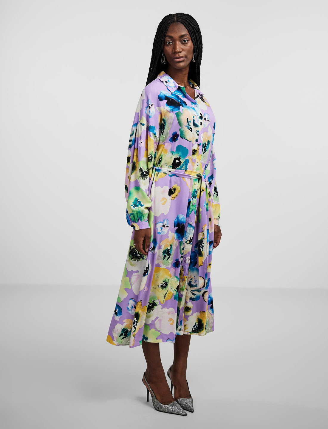 YAS Yasmalou Ls Midi Shirt Dress S. Ca Midi jurken Boozt