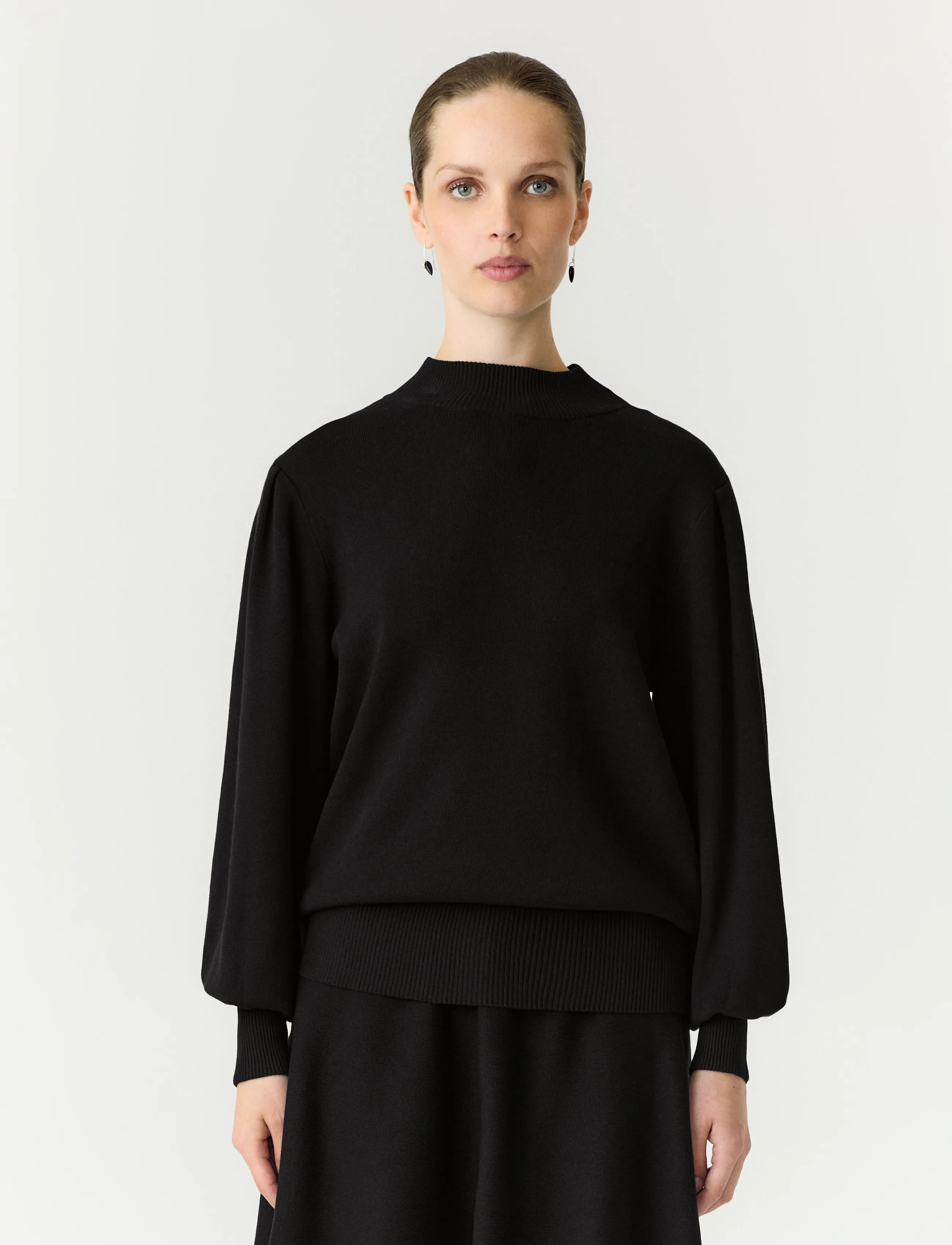 YAS fonny Ls Knit Pullover S. Noos, Kvinder, Pufærmet Striktrøje, Sort, Str: XXL