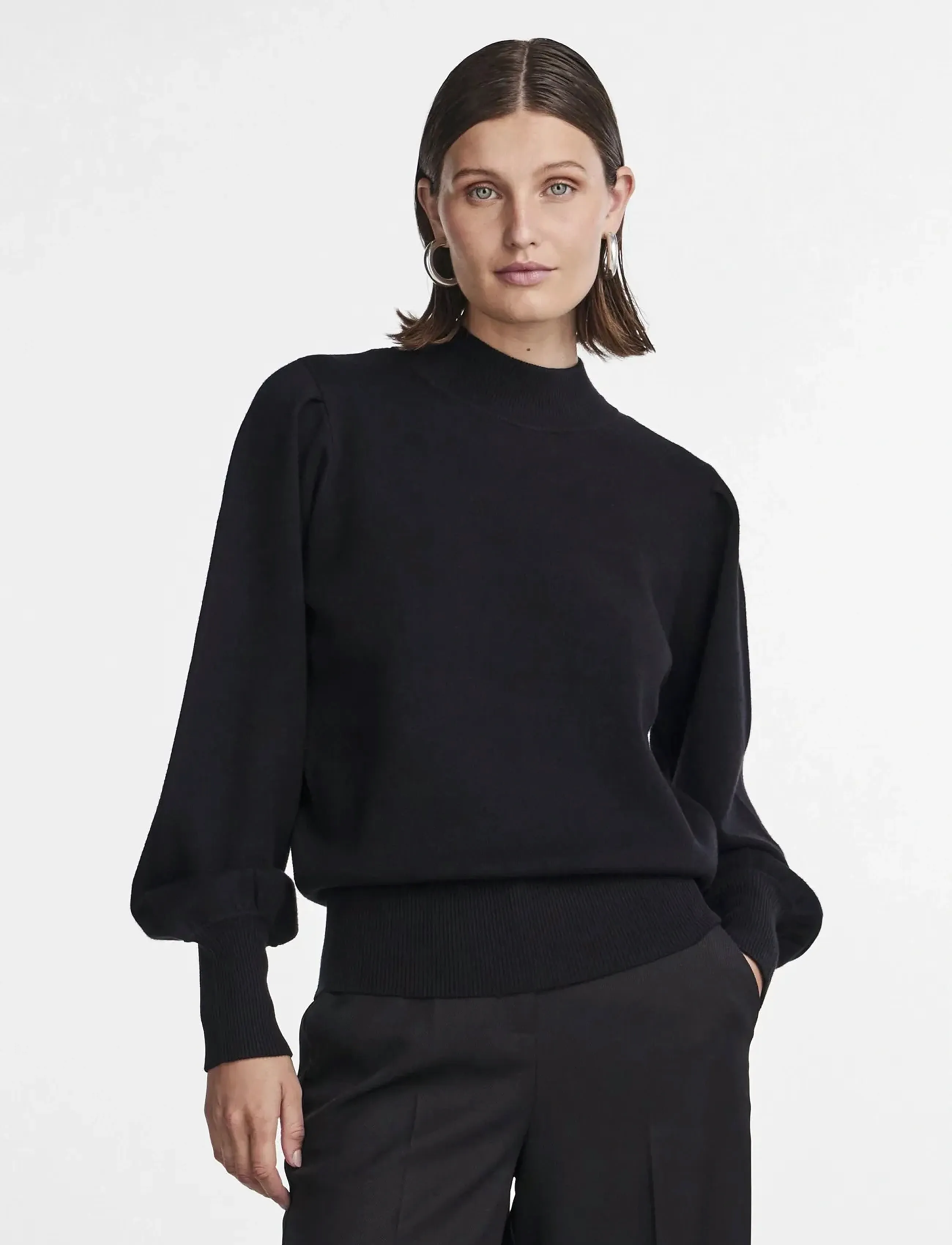 YAS - YASFONNY LS KNIT PULLOVER S. NOOS - trøjer - black - 3