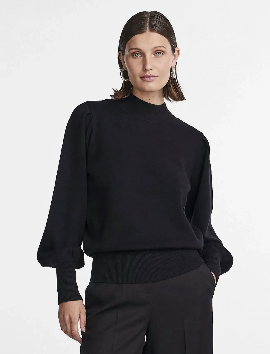 YAS - YASFONNY LS KNIT PULLOVER S. NOOS - pulls - black - 3