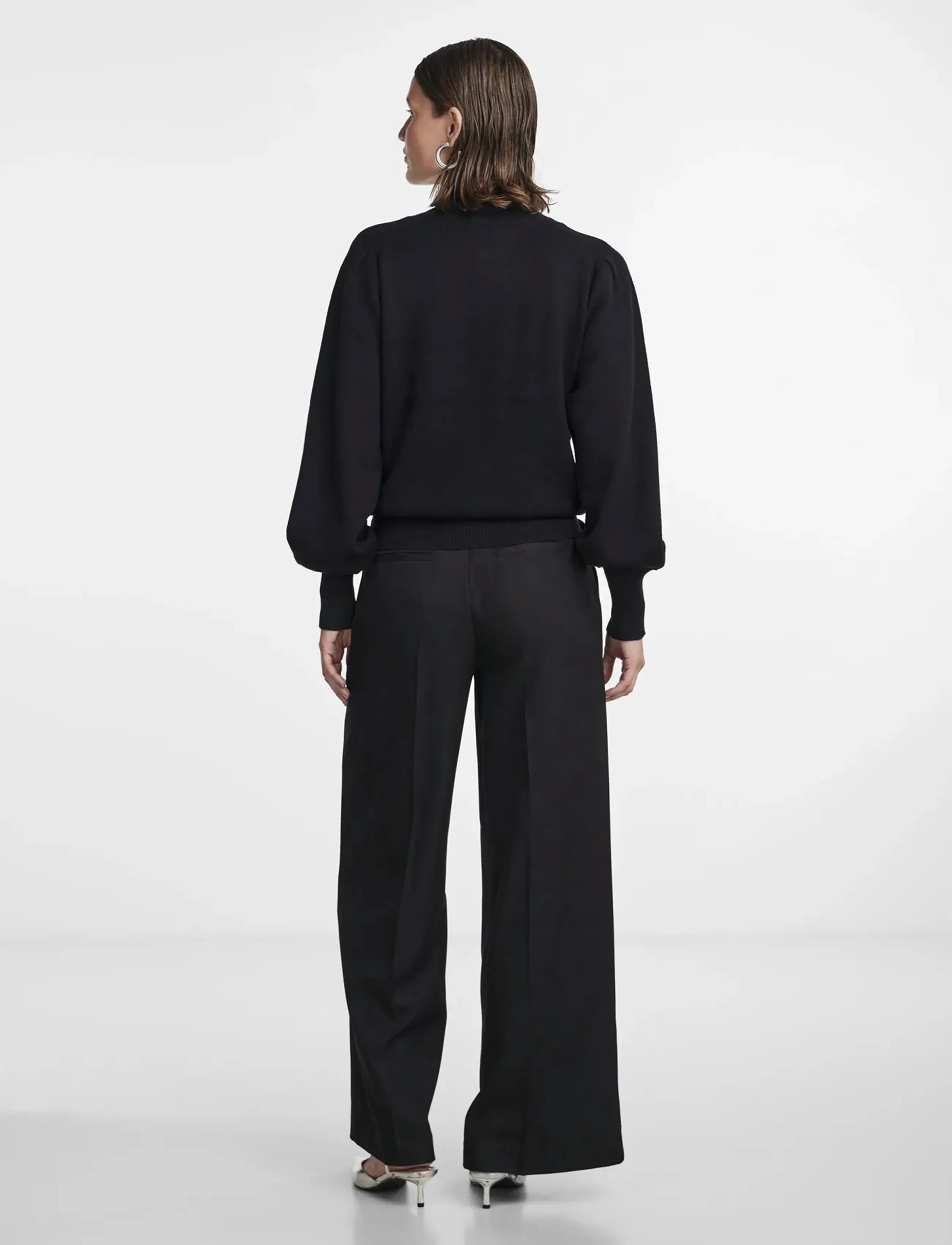 YAS - YASFONNY LS KNIT PULLOVER S. NOOS - trøjer - black - 4