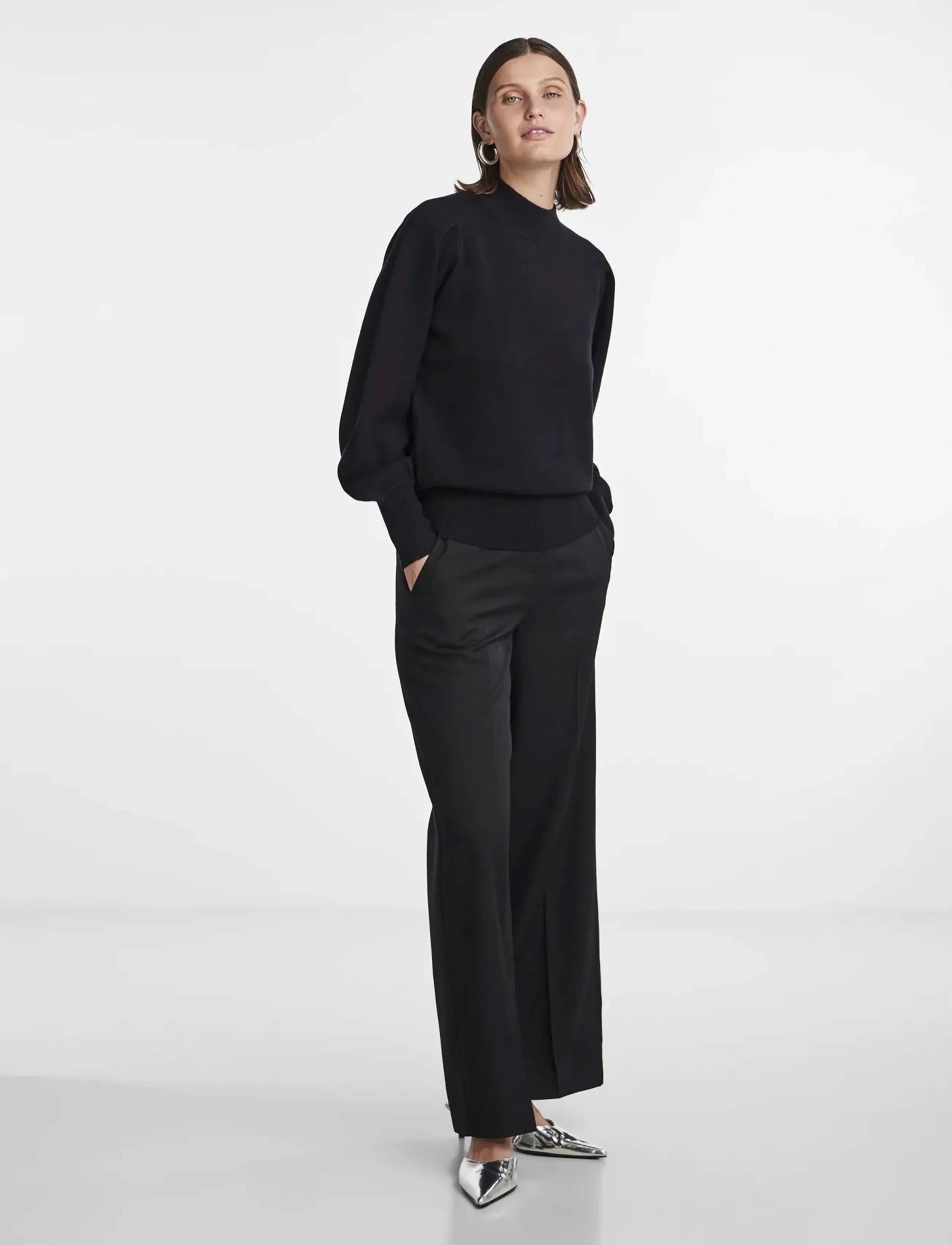 YAS - YASFONNY LS KNIT PULLOVER S. NOOS - trøjer - black - 5