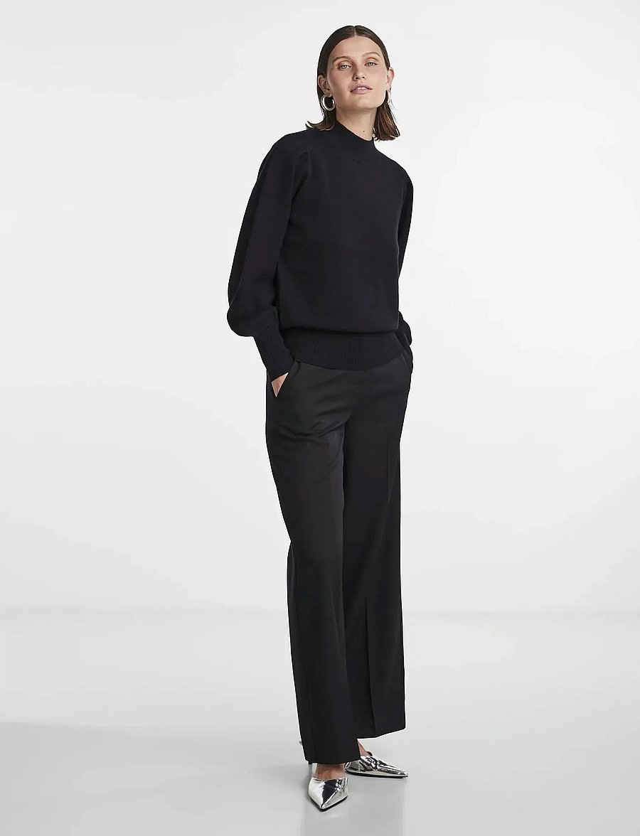 YAS - YASFONNY LS KNIT PULLOVER S. NOOS - pulls - black - 5