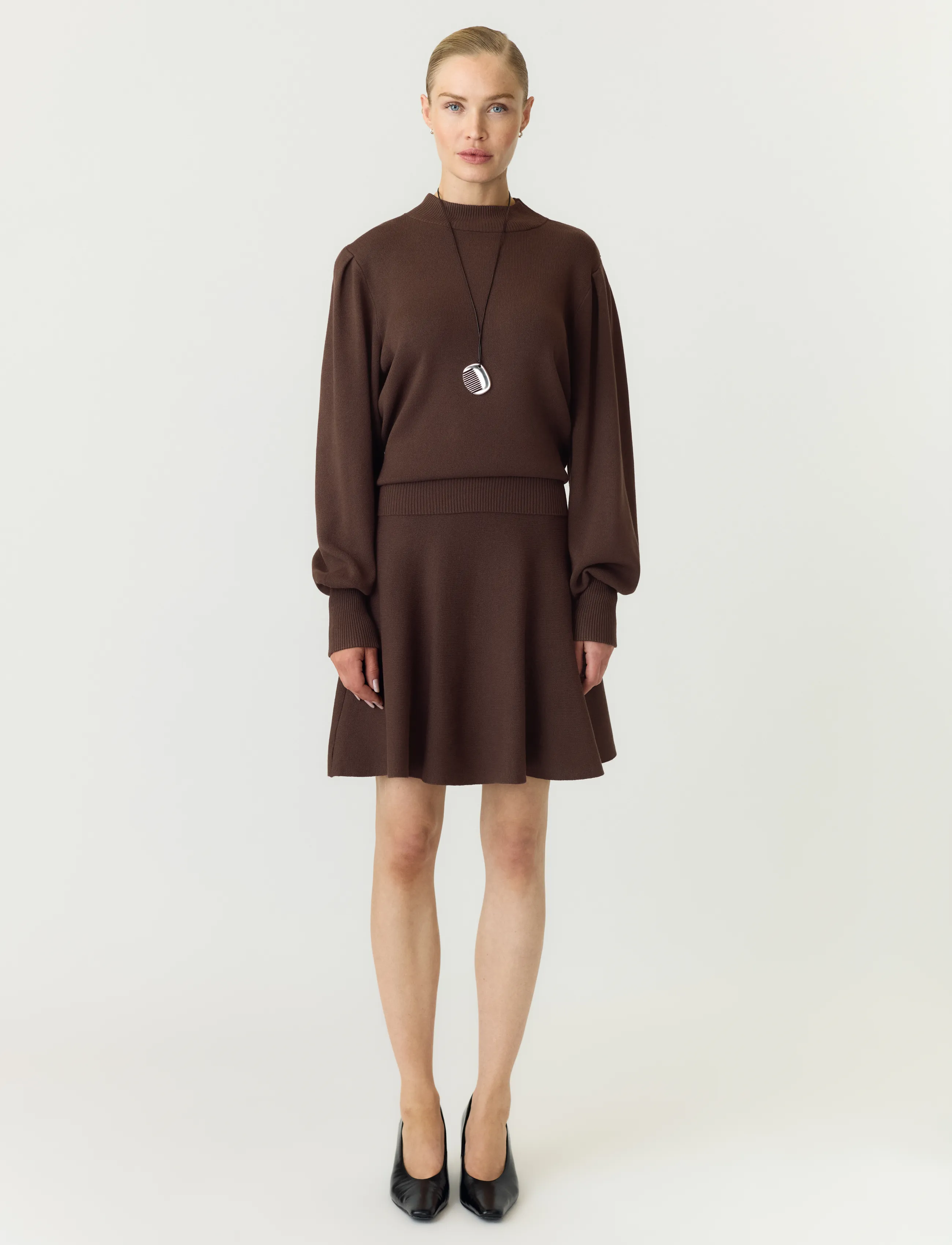 YAS - YASFONNY LS KNIT PULLOVER S. NOOS - stickade tröjor - chocolate brown - 4