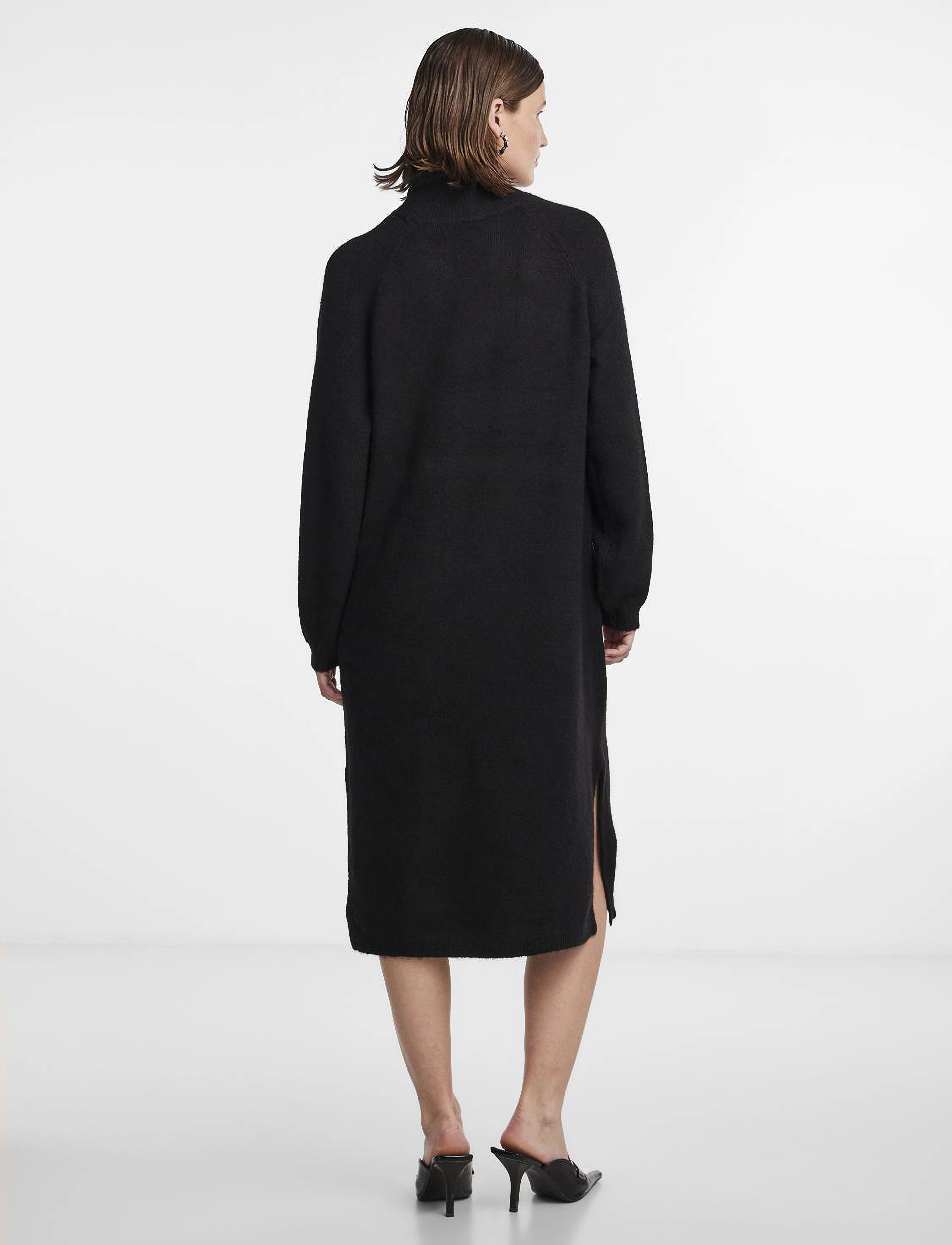 YAS - YASBALIS LS FUNNEL KNIT DRESS S. NOOS - black - 5