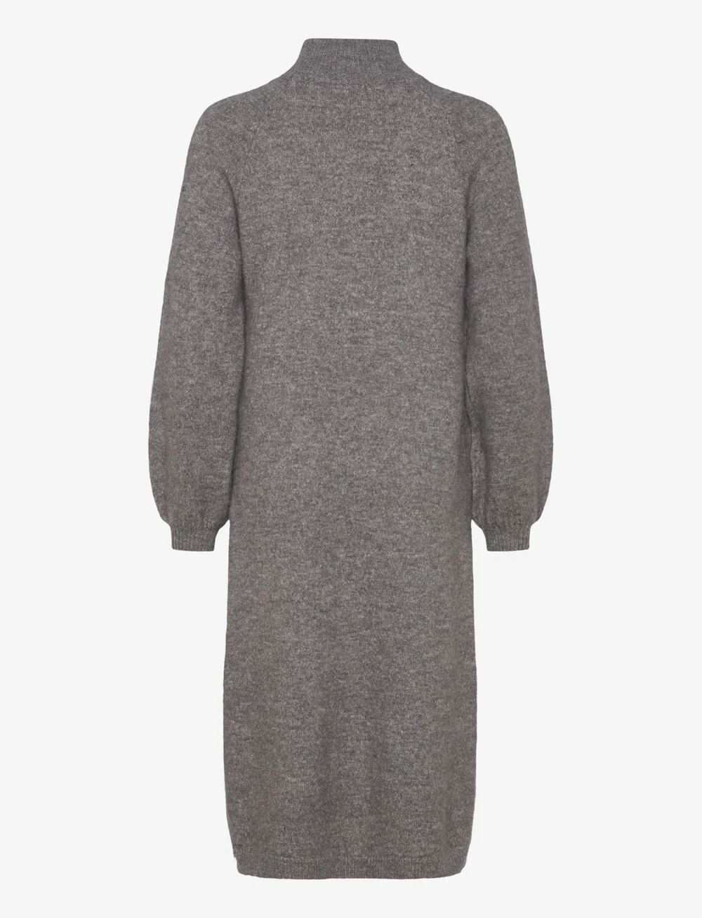 YAS - YASBALIS LS FUNNEL KNIT DRESS S. NOOS - neulemekot - medium grey melange - 2