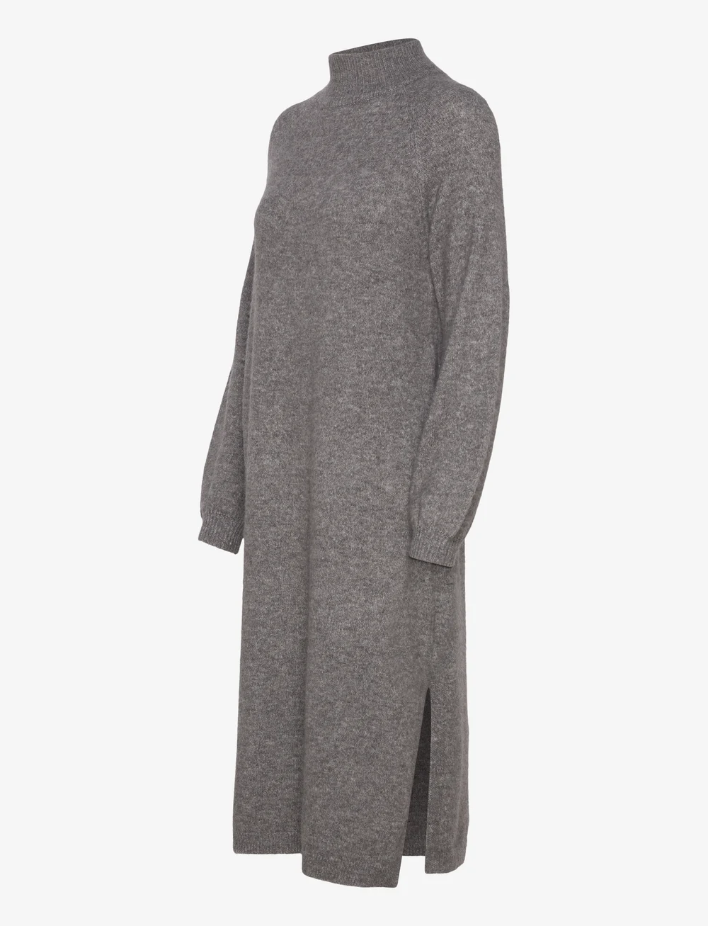 YAS - YASBALIS LS FUNNEL KNIT DRESS S. NOOS - neulemekot - medium grey melange - 3