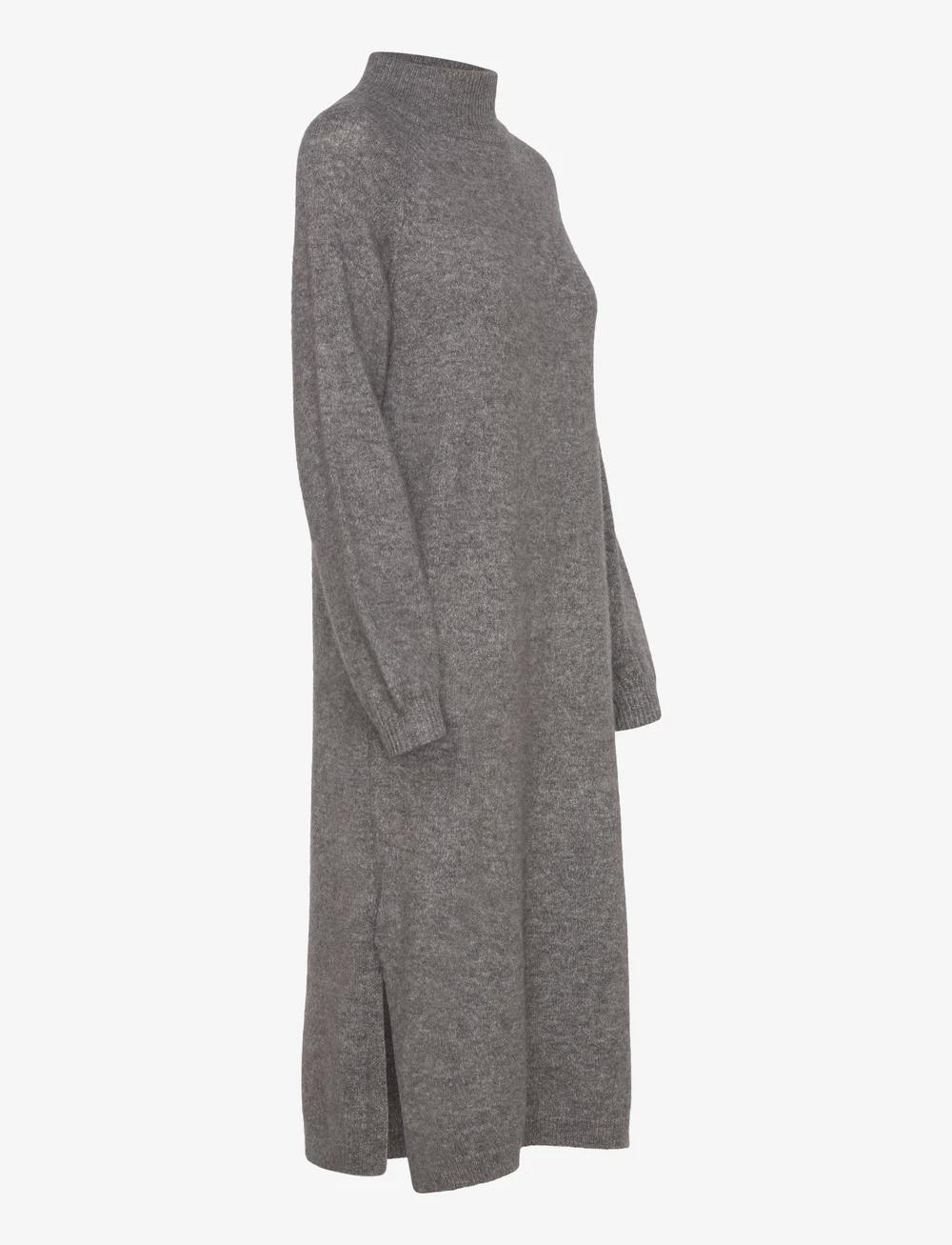 YAS - YASBALIS LS FUNNEL KNIT DRESS S. NOOS - neulemekot - medium grey melange - 4