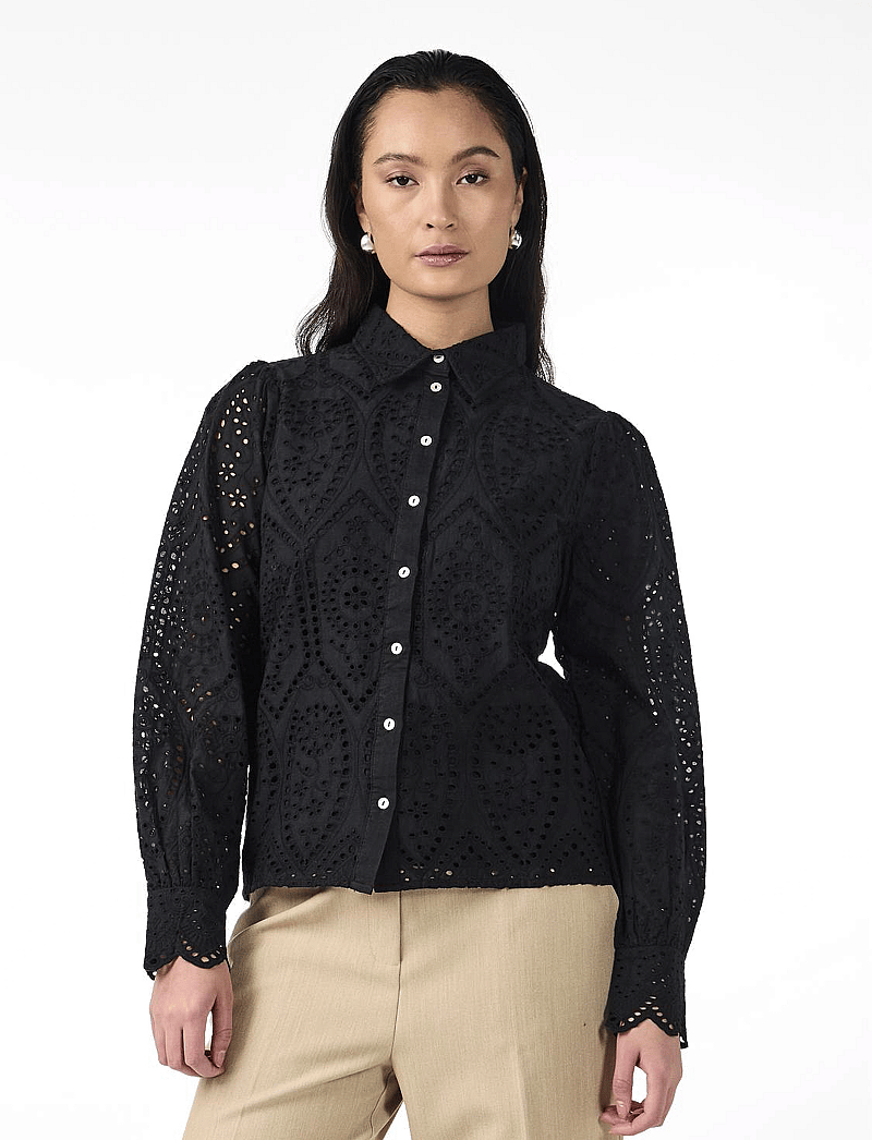 YAS - YASHOLI LS SHIRT S. NOOS - langærmede bluser - black - 0