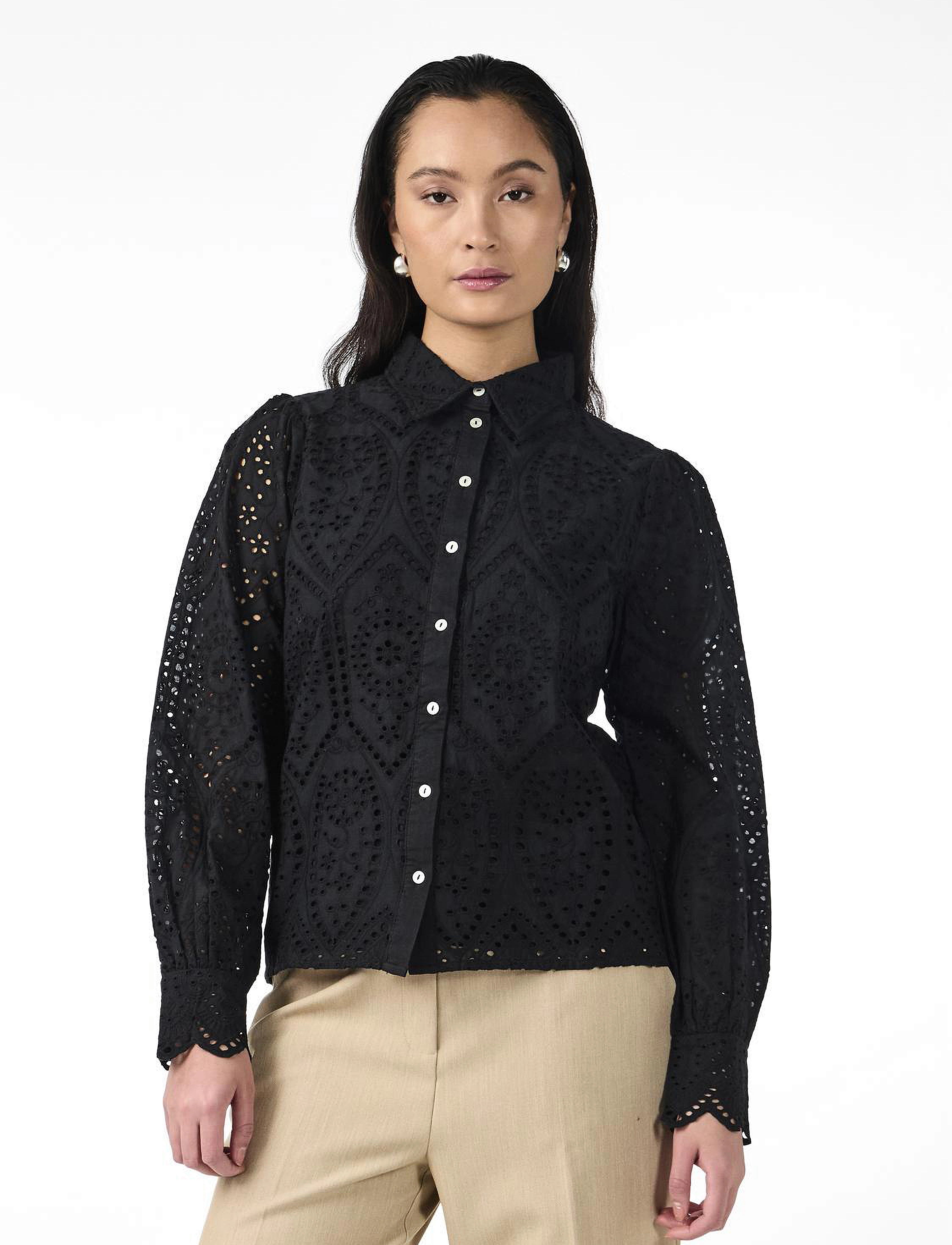 YAS YASHOLI LS SHIRT S. NOOS - Blusen - BLACK / black