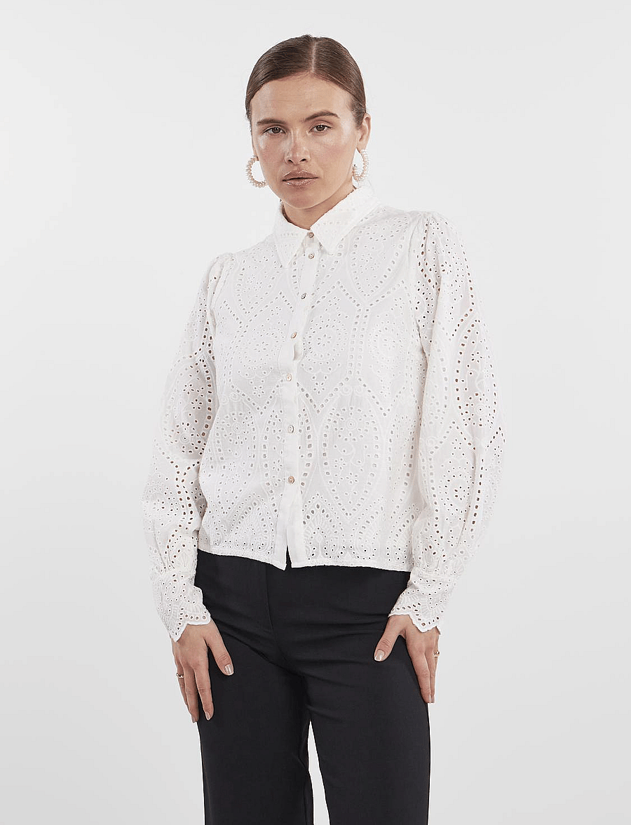 YAS - YASHOLI LS SHIRT S. NOOS - langermede bluser - star white - 0
