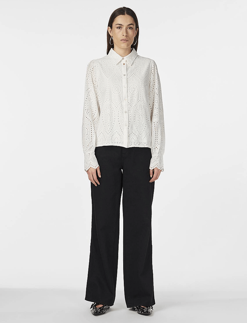 YAS - YASHOLI LS SHIRT S. NOOS - långärmade blusar - star white - 4