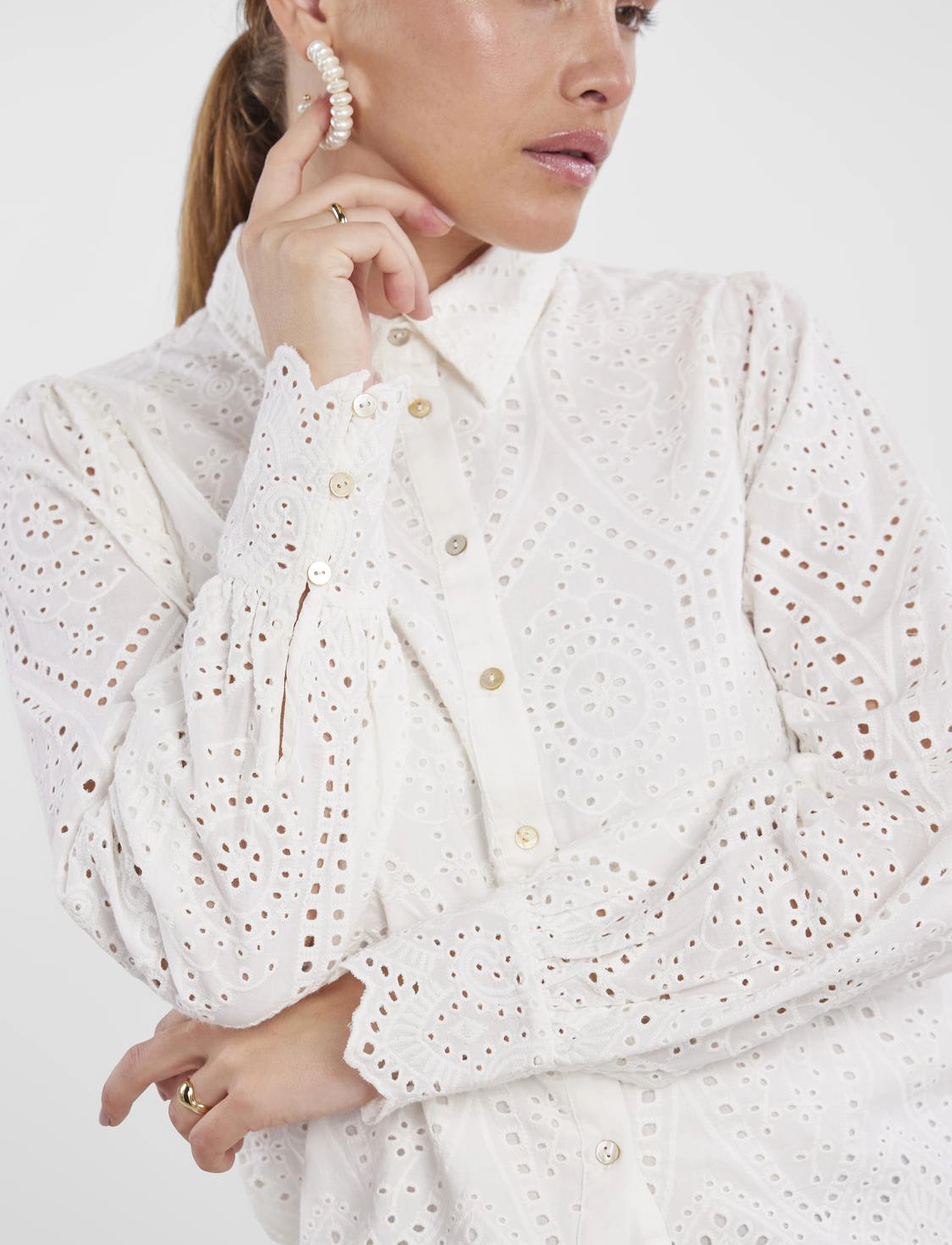 YAS - YASHOLI LS SHIRT S. NOOS - long sleeved blouses - star white - 5