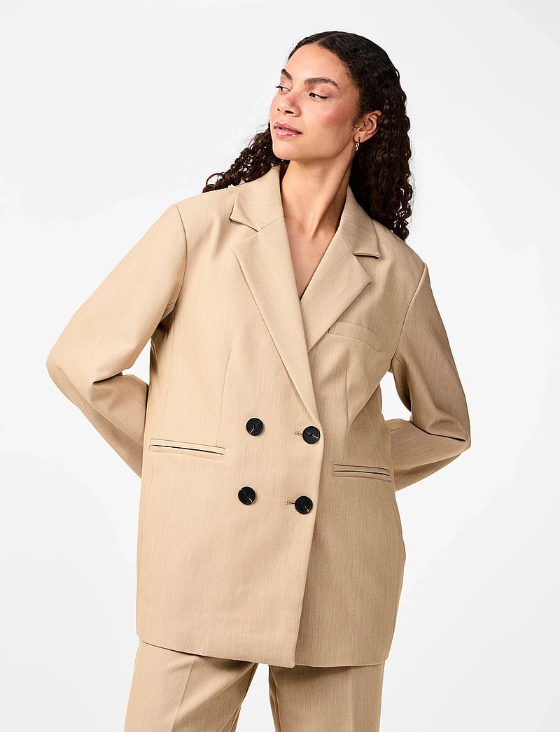 YAS - YASLIKKA LS OVERSIZED BLAZER S. - dobbeltradede blazere - nomad - 0