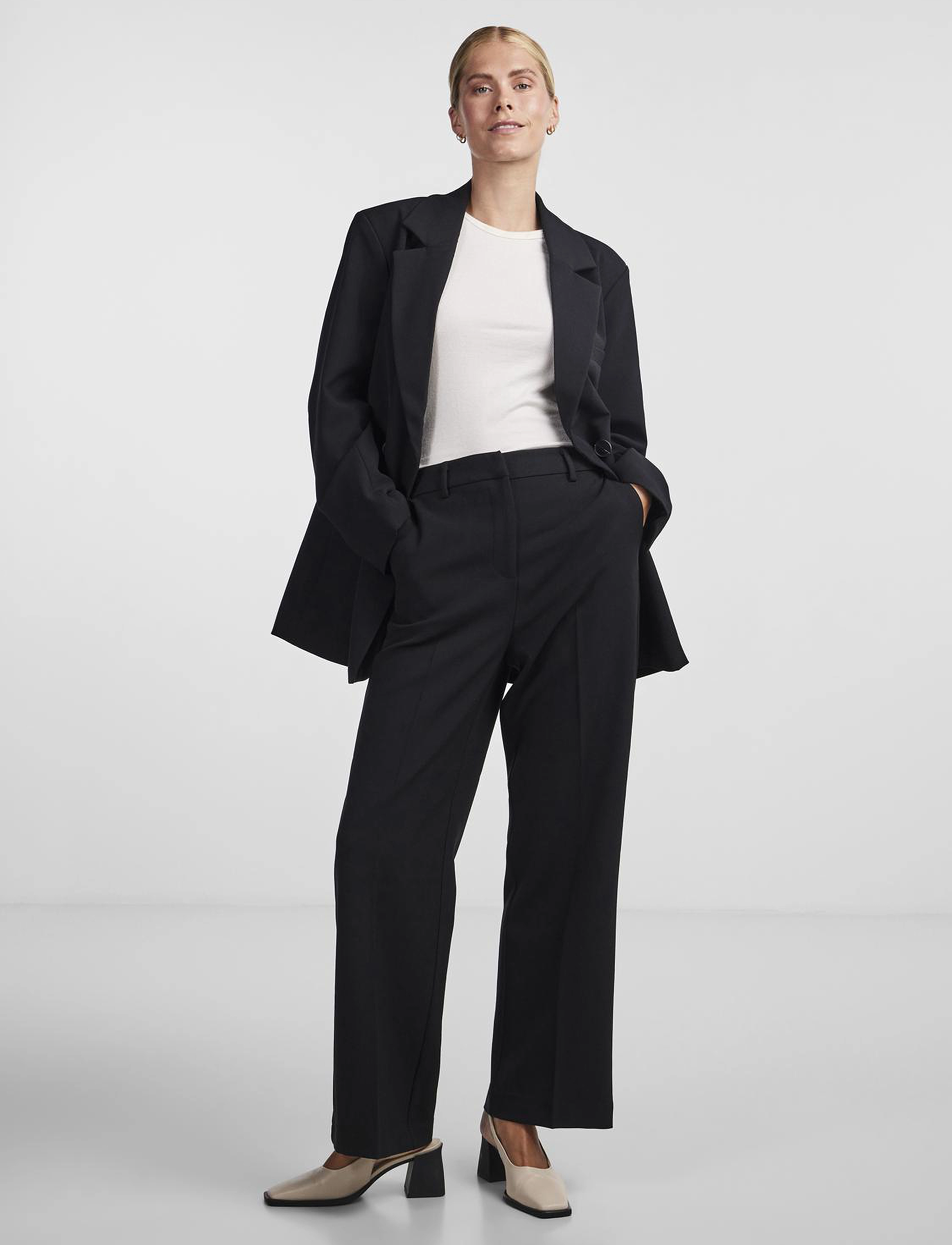 YAS - YASLIKKA HW WIDE PANTS S. NOOS - black - 4