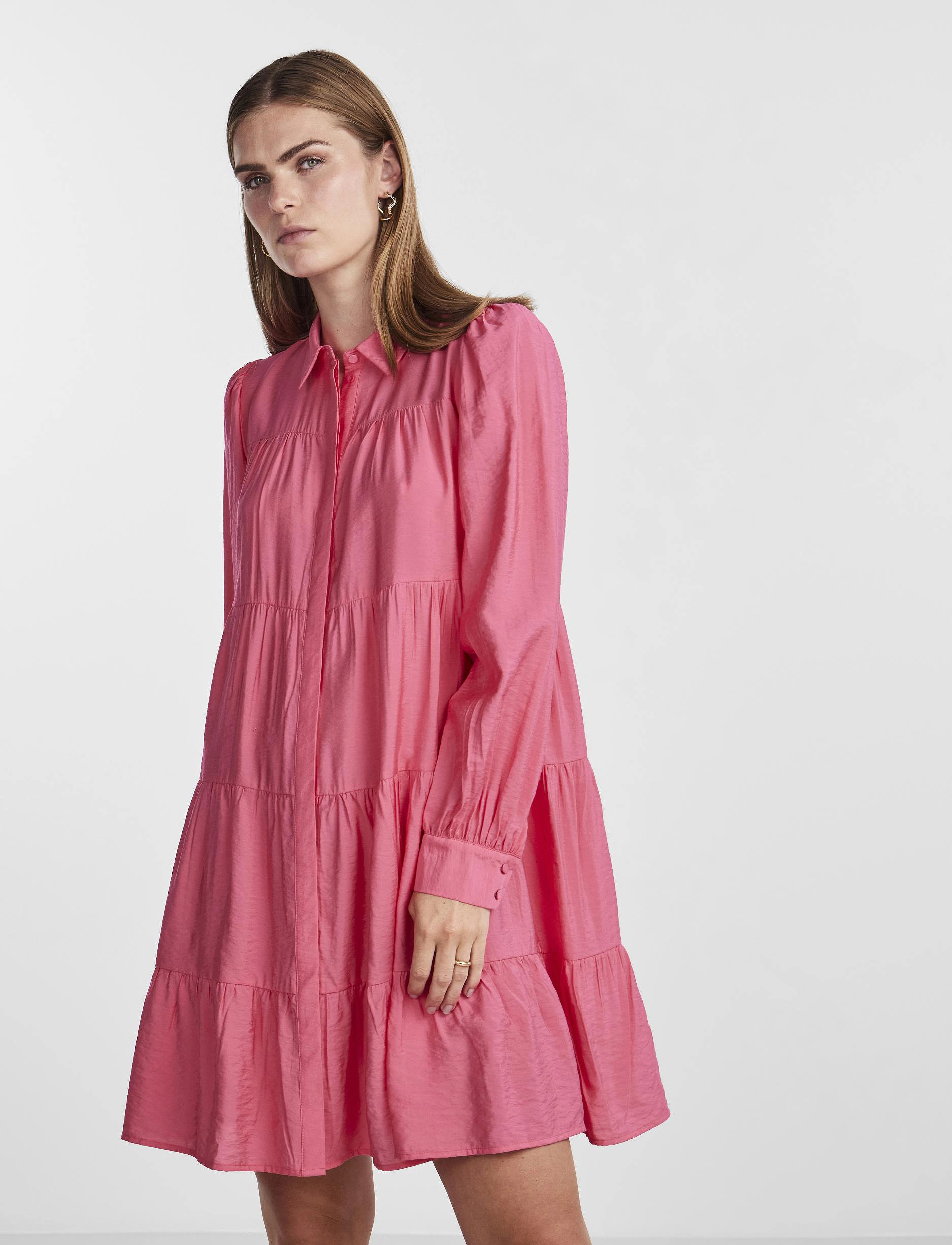 YAS YASPALA LS SHIRT DRESS S. NOOS - Hemdkleider - RASPBERRY SORBET / pink/rose