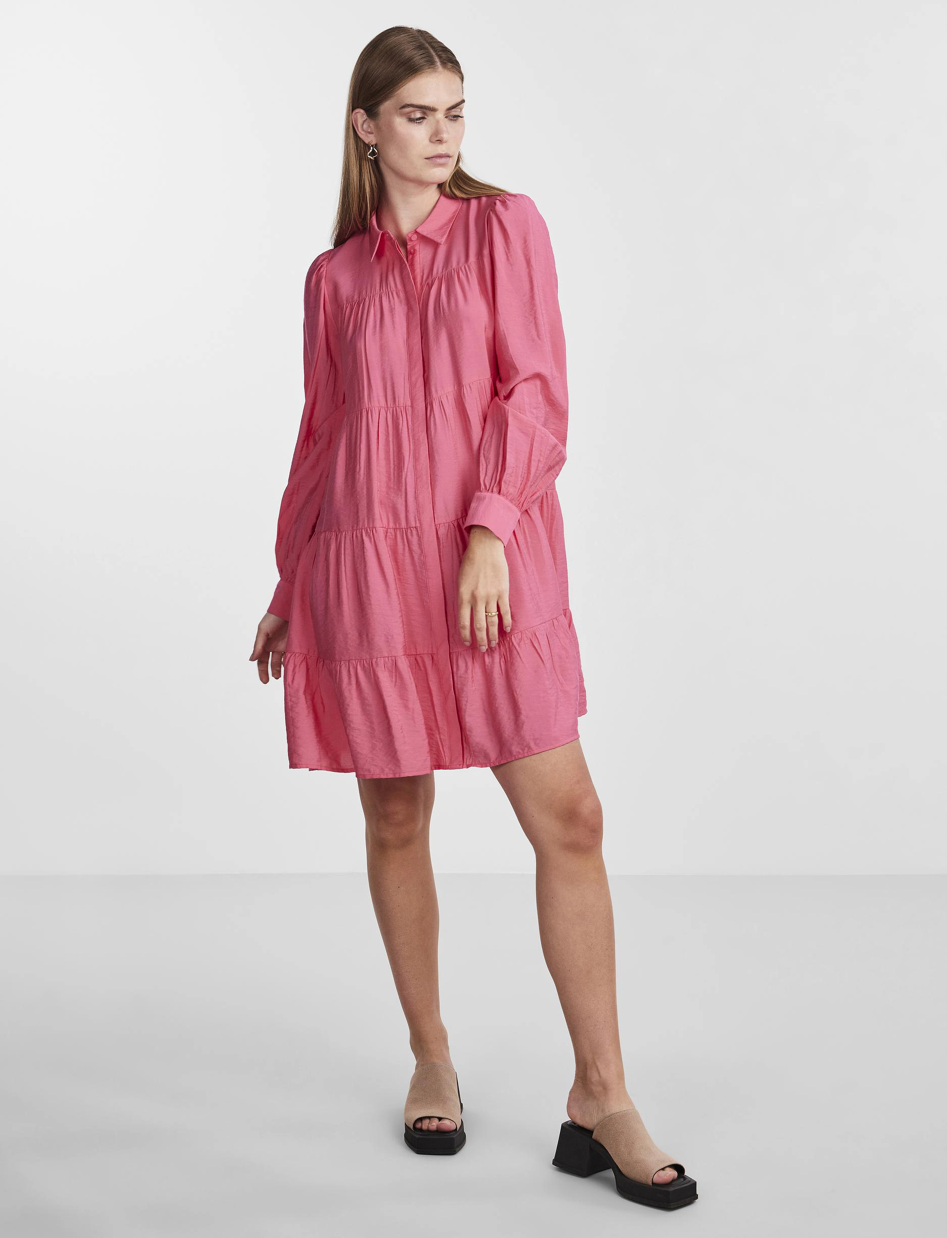YAS - YASPALA LS SHIRT DRESS S. NOOS - marškinių tipo suknelės - raspberry sorbet - 4