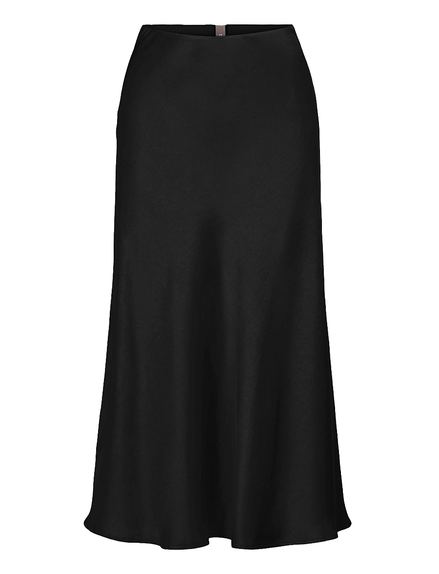 YAS - YASPELLA HW MIDI SKIRT S. NOOS - satinröcke - black - 1