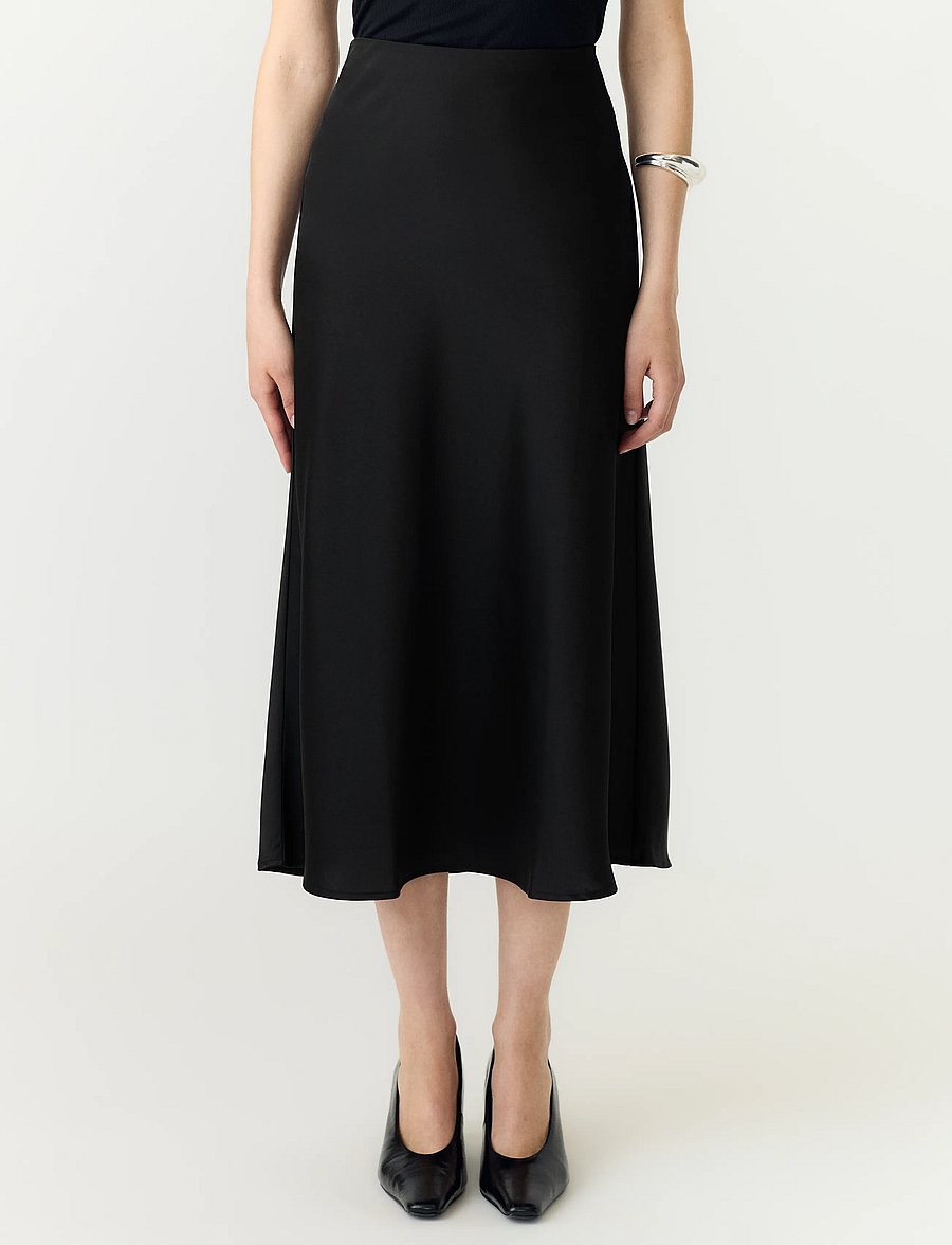 YAS - YASPELLA HW MIDI SKIRT S. NOOS - satinröcke - black - 0