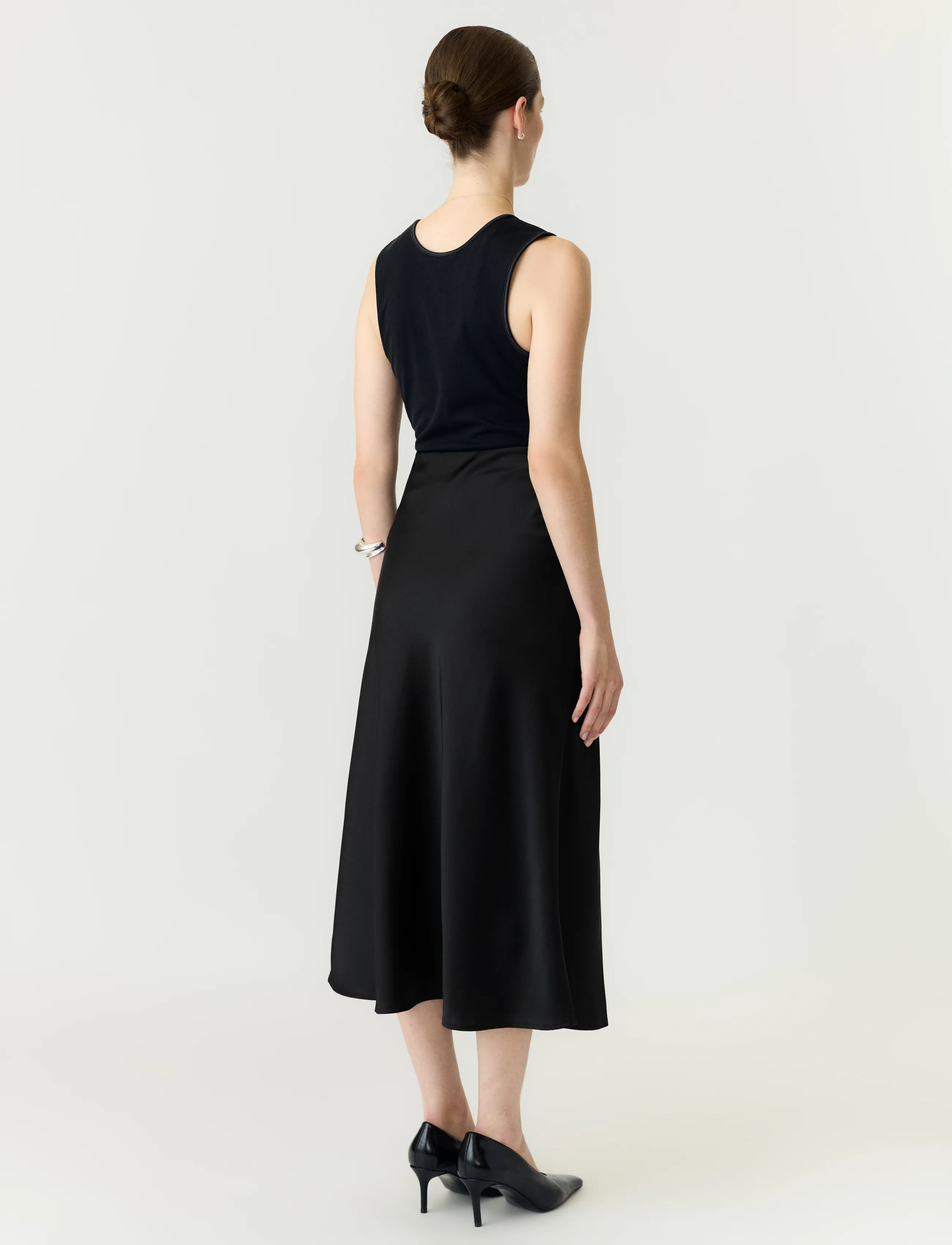 YAS - YASPELLA HW MIDI SKIRT S. NOOS - satinröcke - black - 3