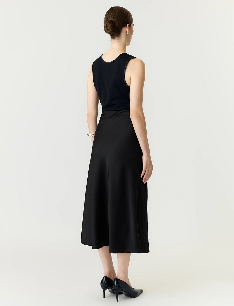 YAS - YASPELLA HW MIDI SKIRT S. NOOS - satinröcke - black - 3