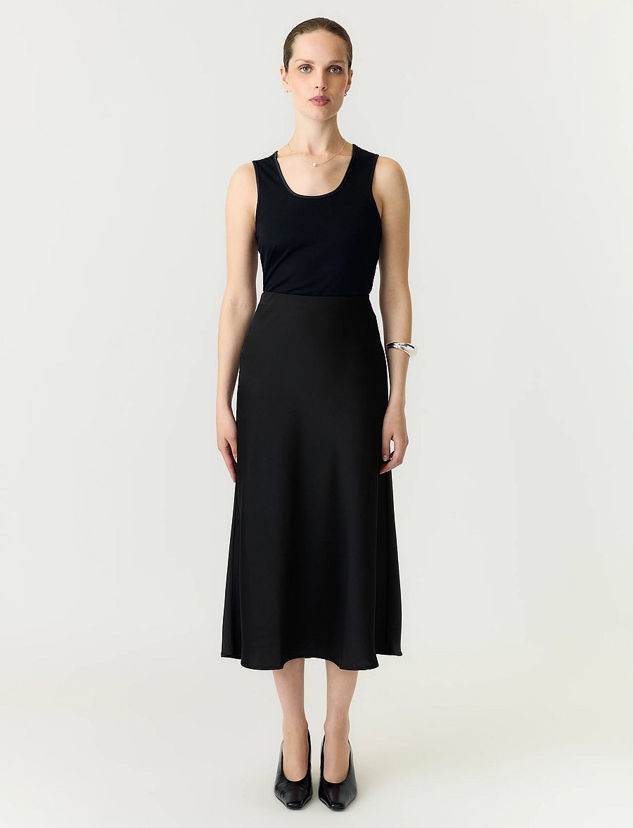 YAS - YASPELLA HW MIDI SKIRT S. NOOS - satinröcke - black - 4