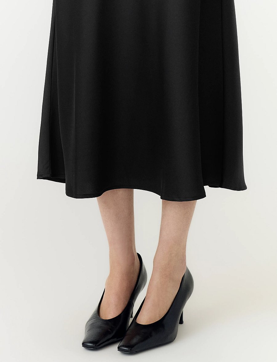 YAS - YASPELLA HW MIDI SKIRT S. NOOS - satinröcke - black - 5